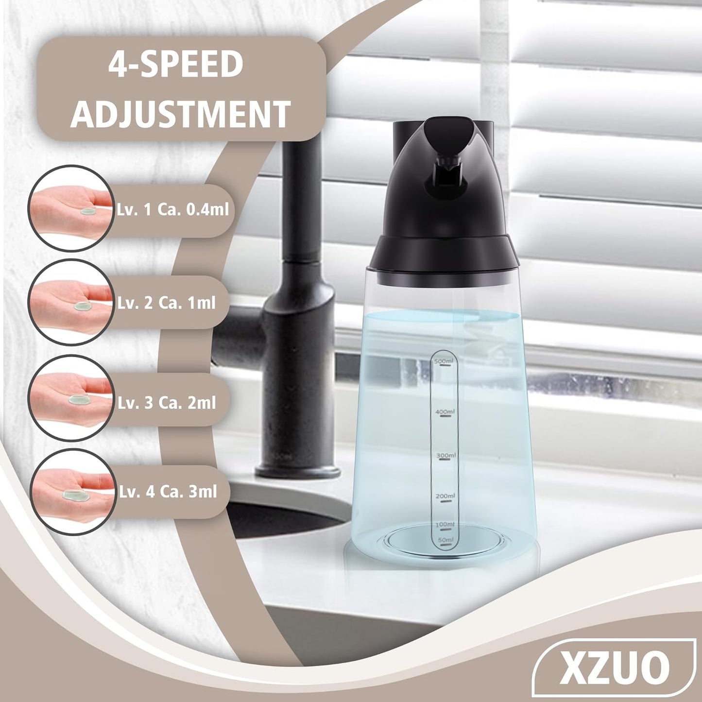 Automatic Soap Dispenser Touchless 23.7oz/700ml Rechargeable Liquid Soap Bottle with Motion Sensor for Bathroom & Kitchen
