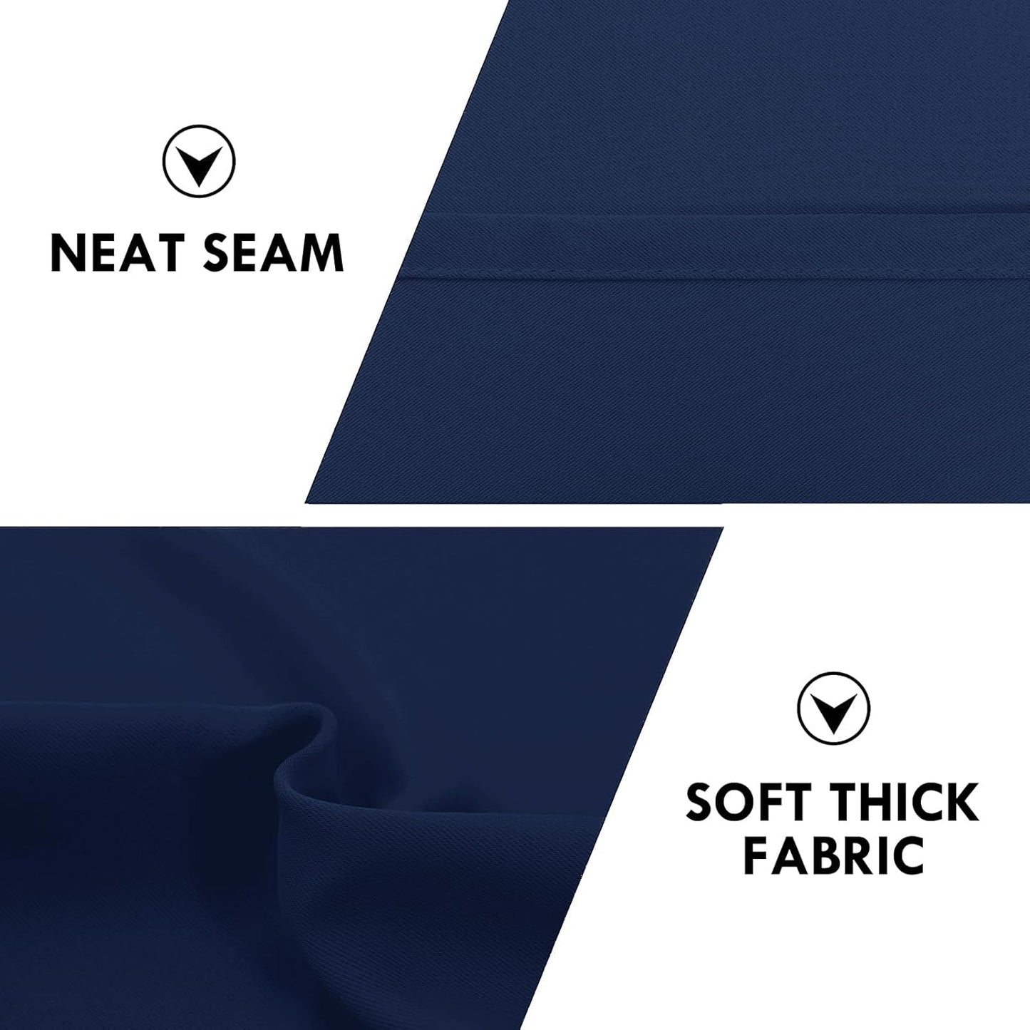 DWCN Navy Blue Blackout Curtains for Living Room 95 Inch Length 2 Panels Set, Window Drapes Thermal Insulated Room Darkening Rod Pocket Curtains for Kids Boys Room (W52 x L95 Inch, Navy Blue)