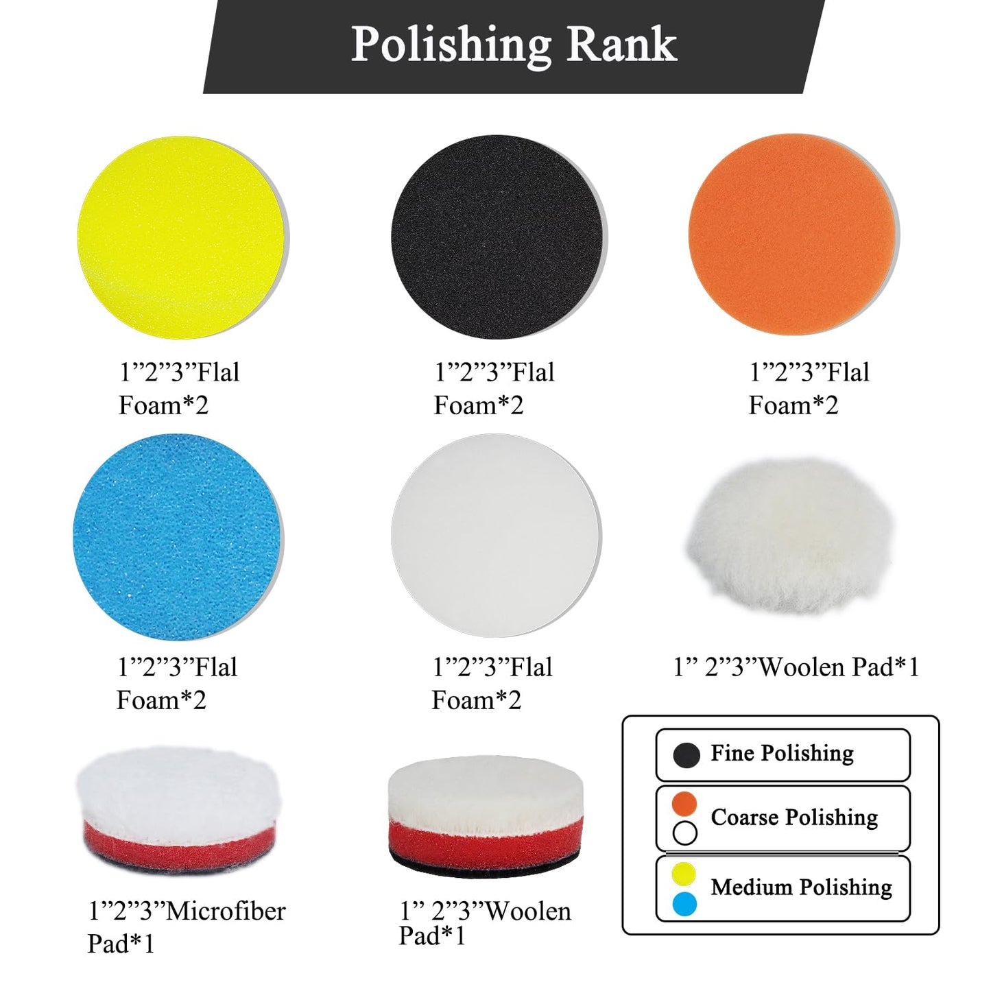 Car Foam Polishing Buffing Kit, Polishing Buffing Pads, Wool Pads, Polishing & Buffing Wheels,for Headlights & Body Foam Wax & Buffer Kits (44)