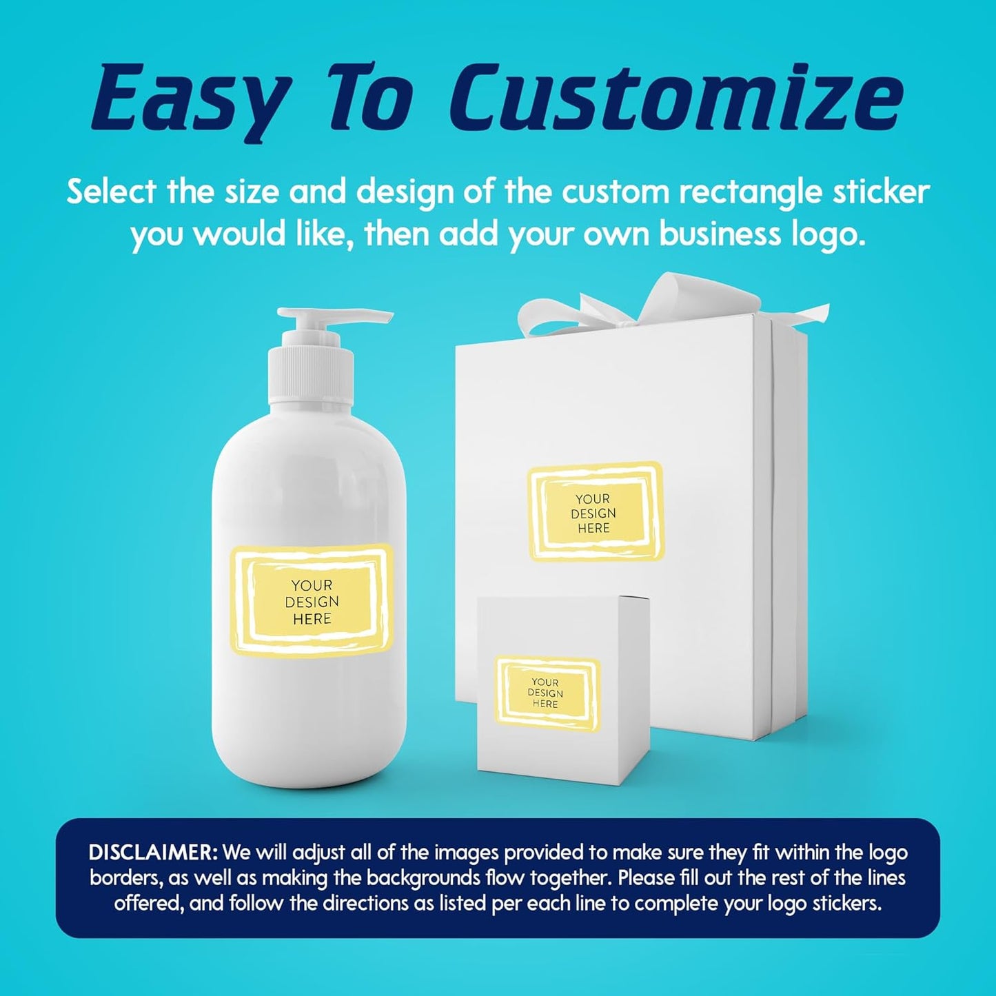 5-1000 Custom Vinyl Stickers - Upload Your own Image, Text, Design, Logo - Personalized Logo Labels for Handmade, Packaging, Bottle, Jars, Candle, Brand Stickers (Lemon Swirls, 4x2)