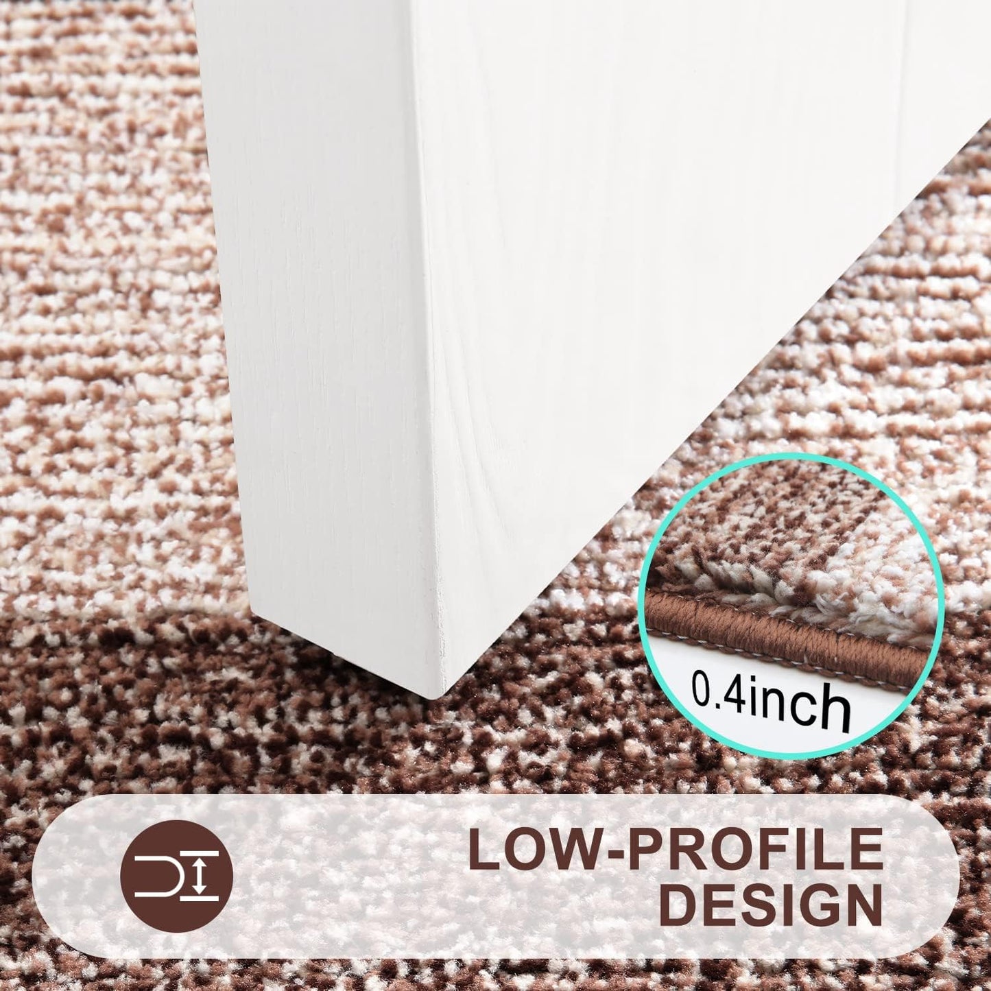 Kitinjoy Indoor Outdoor Door Mat, 59x36 Non-Slip Absorbent Dirt Trapper, Low-Profile Washable Inside Entrance Front Floor Mat, Sturdy Soft Entry Doormats for Entryway, Brown