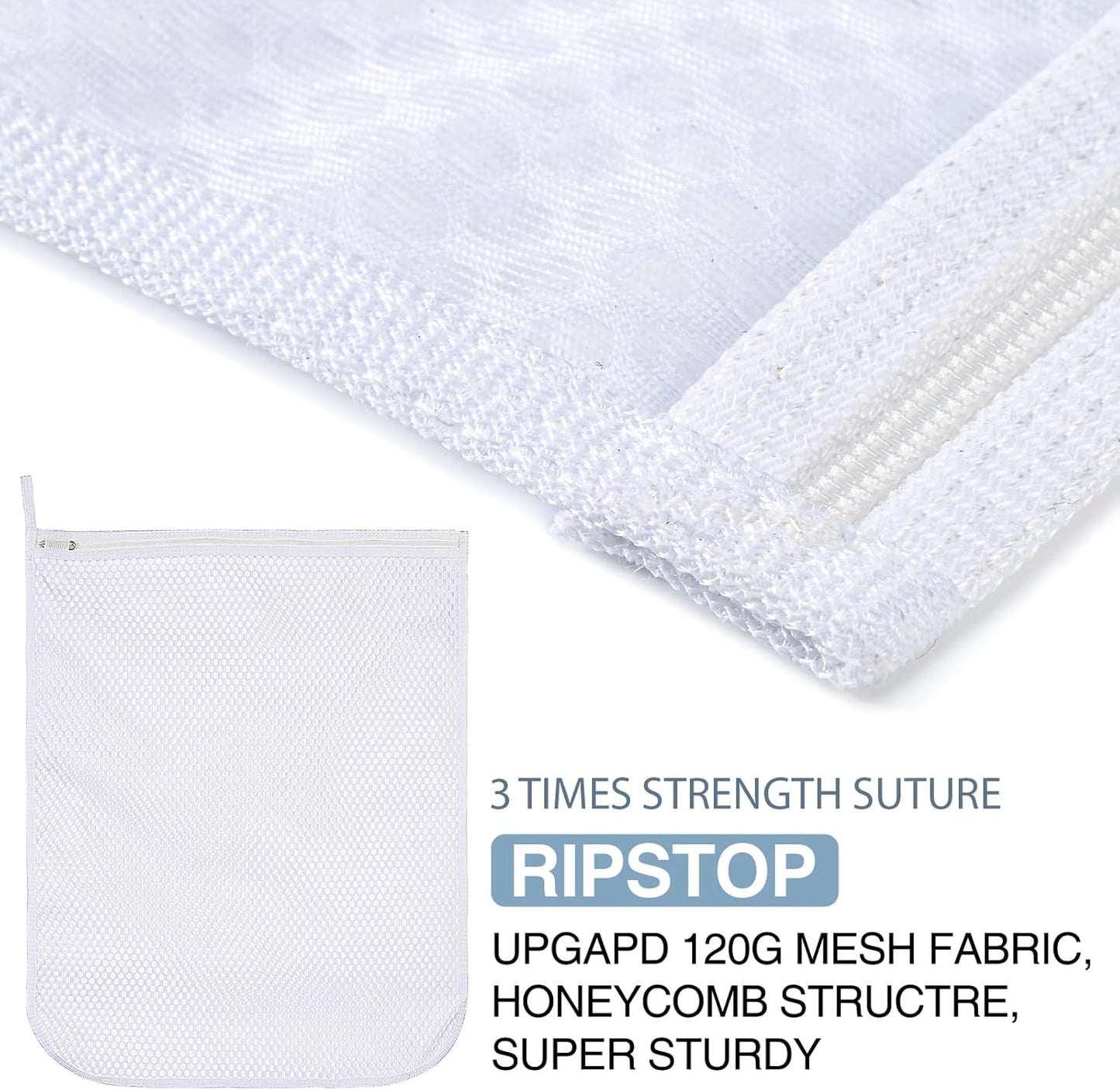 3 pcs Durable Honeycomb Mesh Laundry Bags for Delicates 16" x 19" (2 Large) 12" x 15" (1 Medium)