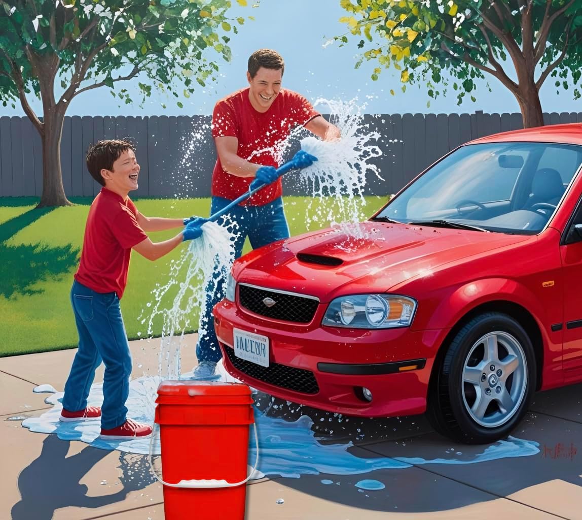 House Naturals 4 Gallon Square Food Grade Bucket Pail with Plastic Handles and Lid (Pack of 3) Made in USA containers (Blue/Red/White)