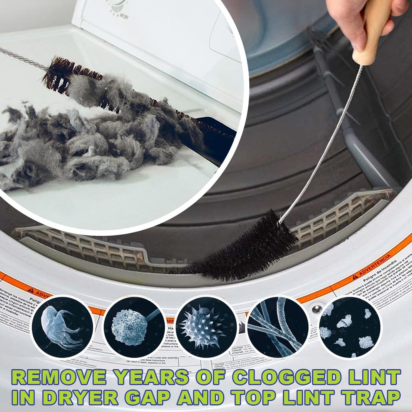 Sealegend Dryer Vent Cleaner Kit Dryer Lint Vacuum Attachment Lint Remover,Dryer Vent Vacuum Hose With Brush (Grey)