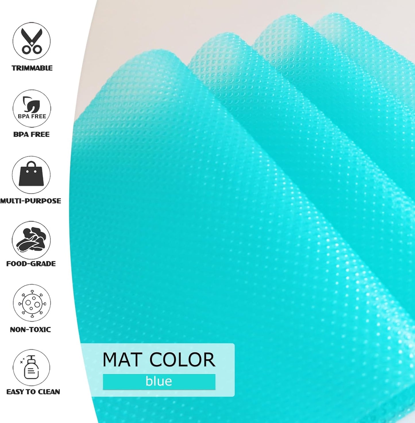 10Pcs Refrigerator Liners, Washable Fridge Liner Shelf Mats Refrigerator Pads for Cupboard Cabinet Drawer Home Kitchen Accessories Organization (Blue)