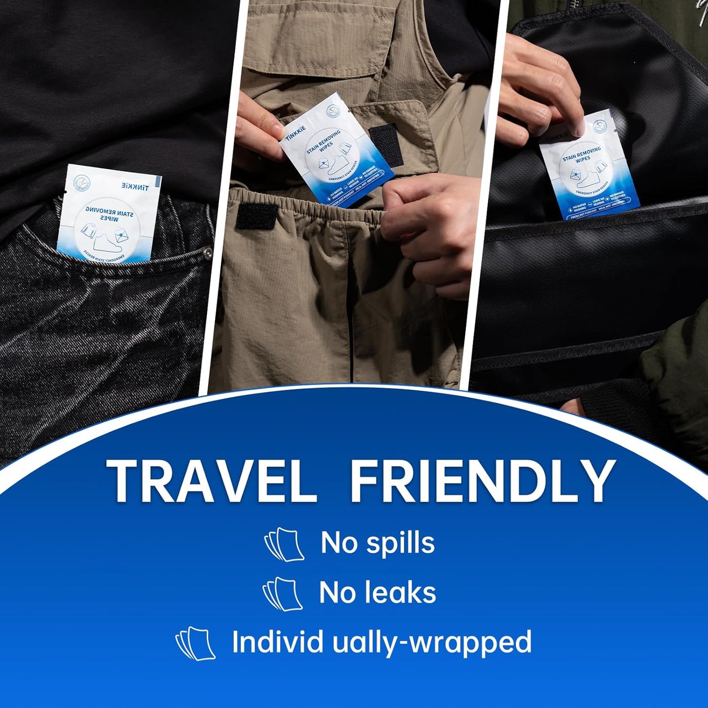 26-Pack Stain Remover Wipes, Portable Clothing Stain Remover Wipes, Instant Stain Remover and Individually Wrapped, Stain Removers for Clothes, Shoes And Surface Cleaning of Headphones and Electronics