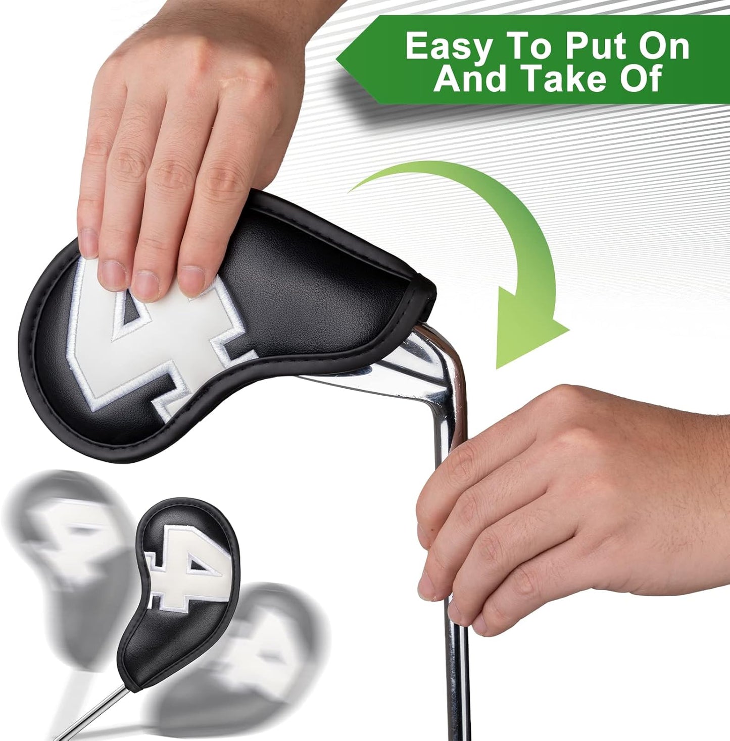 CRAFTSMAN GOLF 12pcs or 1pc Thick Synthetic Leather Golf Iron Head Covers Set Headcover Fit All Brands Callaway Ping Taylormade Cobra Etc. Also Custom Name