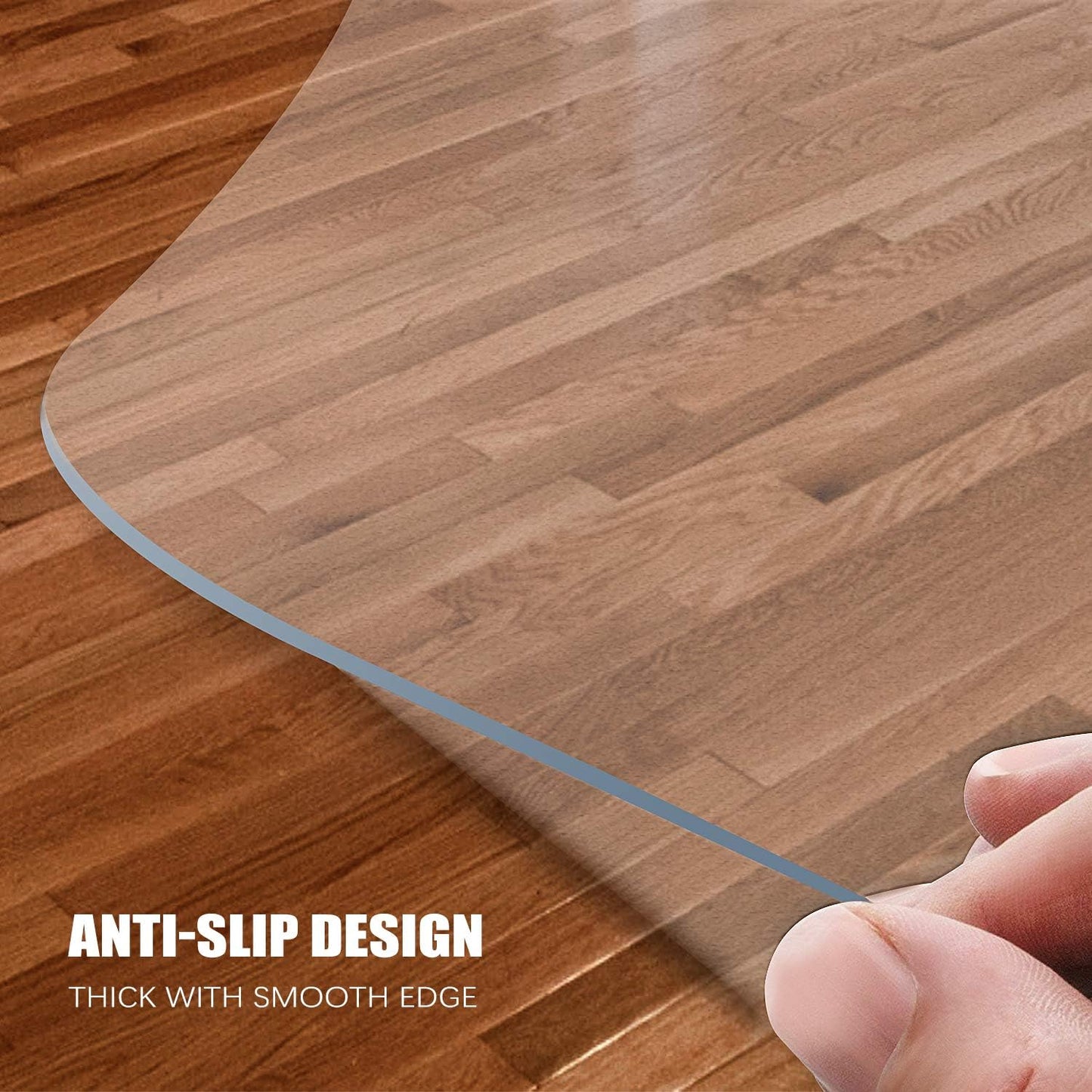 Kuyal Clear Chair Mat, Hard Floor Use, 56" x 36" Transparent Office Home Floor Protector mat Chairmats (56" x 36" Rectangle)