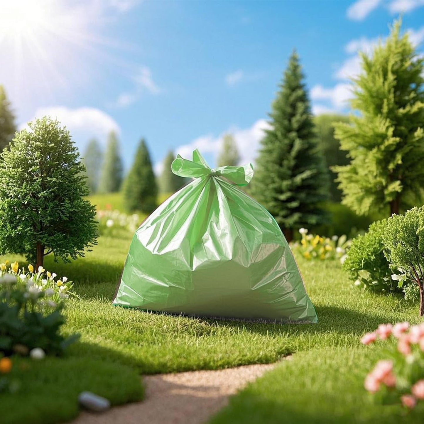 Biodegradable Compost Recycling Trash Bags, Compostable 13 Gallon Plastic Trash Bags For Kitchen, 50 Count, 1.2 Mils,60 Liter, Recyclable Composta Large Heavy Duty Garbage Bag