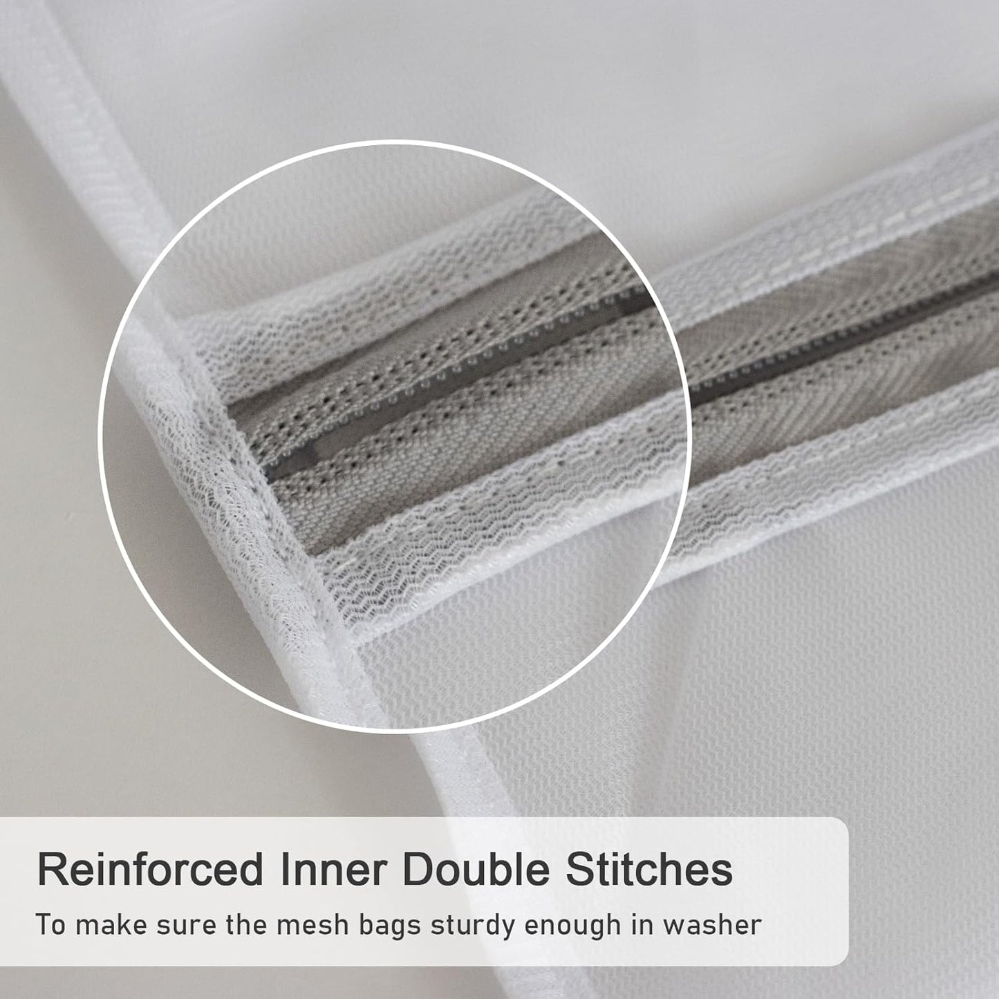 Polecasa 3Pcs Extra Durable Fine Mesh Laundry Bags with Sturdy Zipper for Delicates, Protect Clothes in Washing Machine, Laundry Room Essentials for College, Dorm (1 Large, 1 Medium, 1 Small)