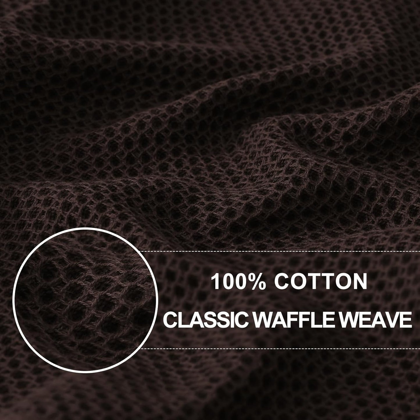 Homaxy 100% Cotton Waffle Weave Kitchen Dish Cloths, Ultra Soft Absorbent Quick Drying Dish Towels, 12 x 12 Inches, 8-Pack, Dark Brown