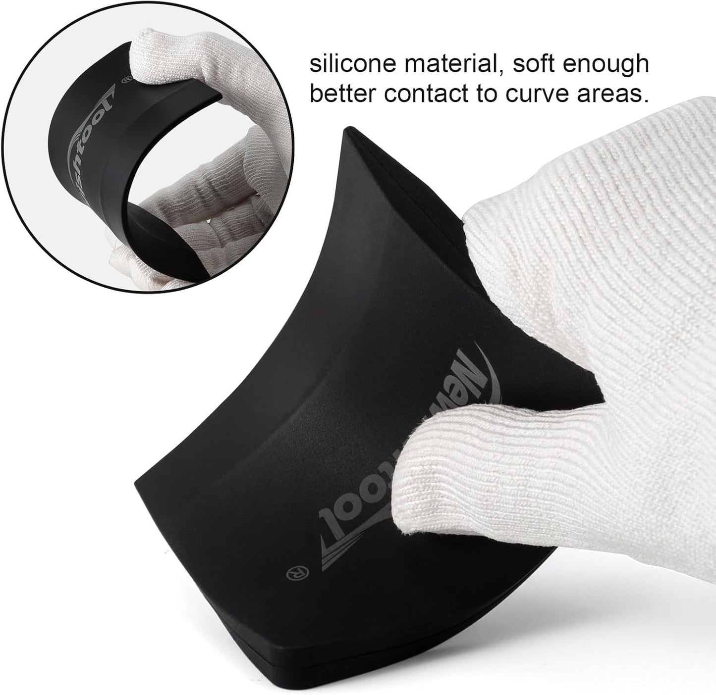 NEWISHTOOL Soft Silicone Squeegee, 2 PCS Small PPF Squeegee for Vinyl, Window Tint V-Blade Scraper for Film Application, Car Paint Protective Film Installation & Water Removal