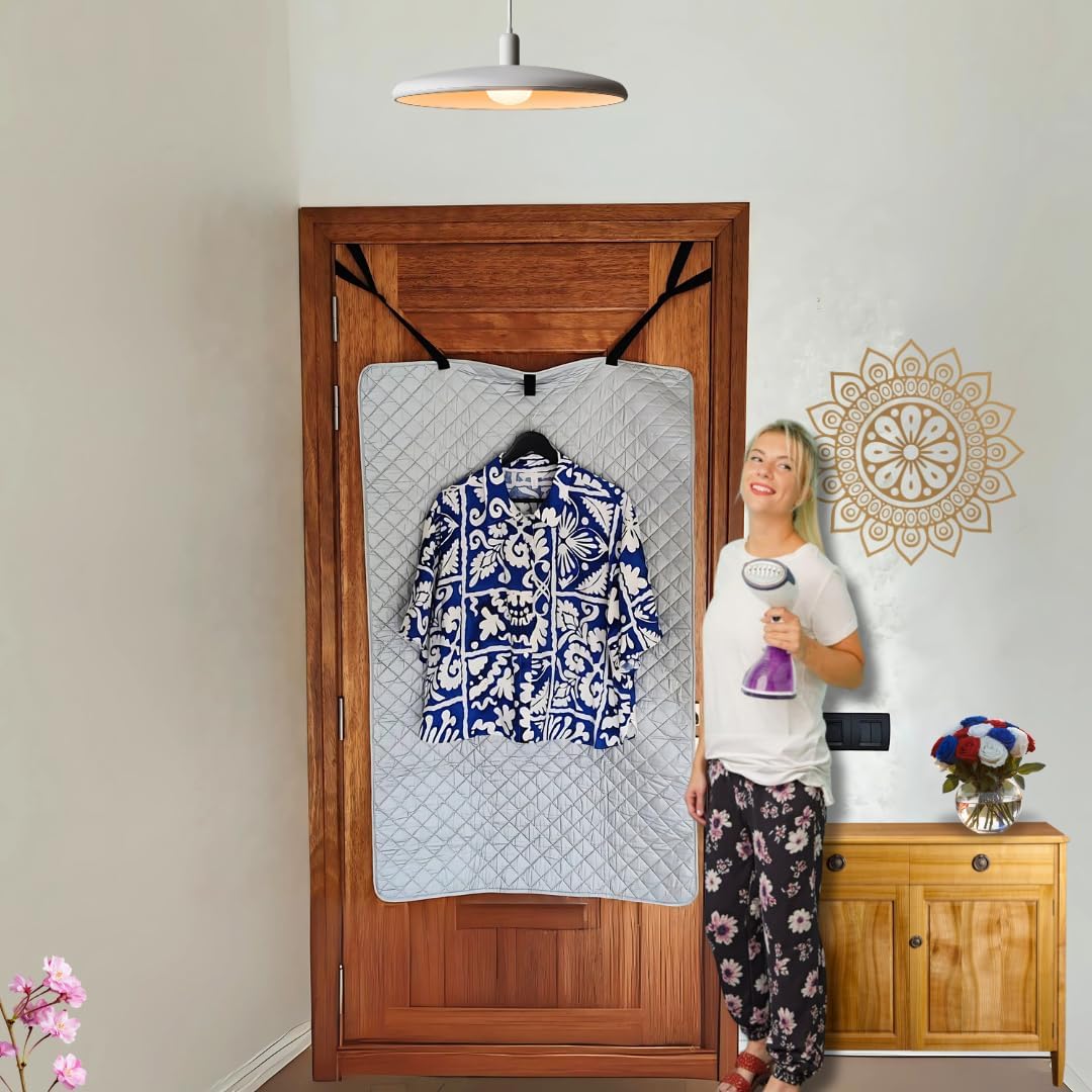 Premium XL Ironing Mat 47x29 Thick Quilted Heat Resistant Pressing Pad Portable Board Alternative for Countertop Washer Dryer Laundry Steamer or Table Cover Silicone Iron Rest Cloth Storage Bag