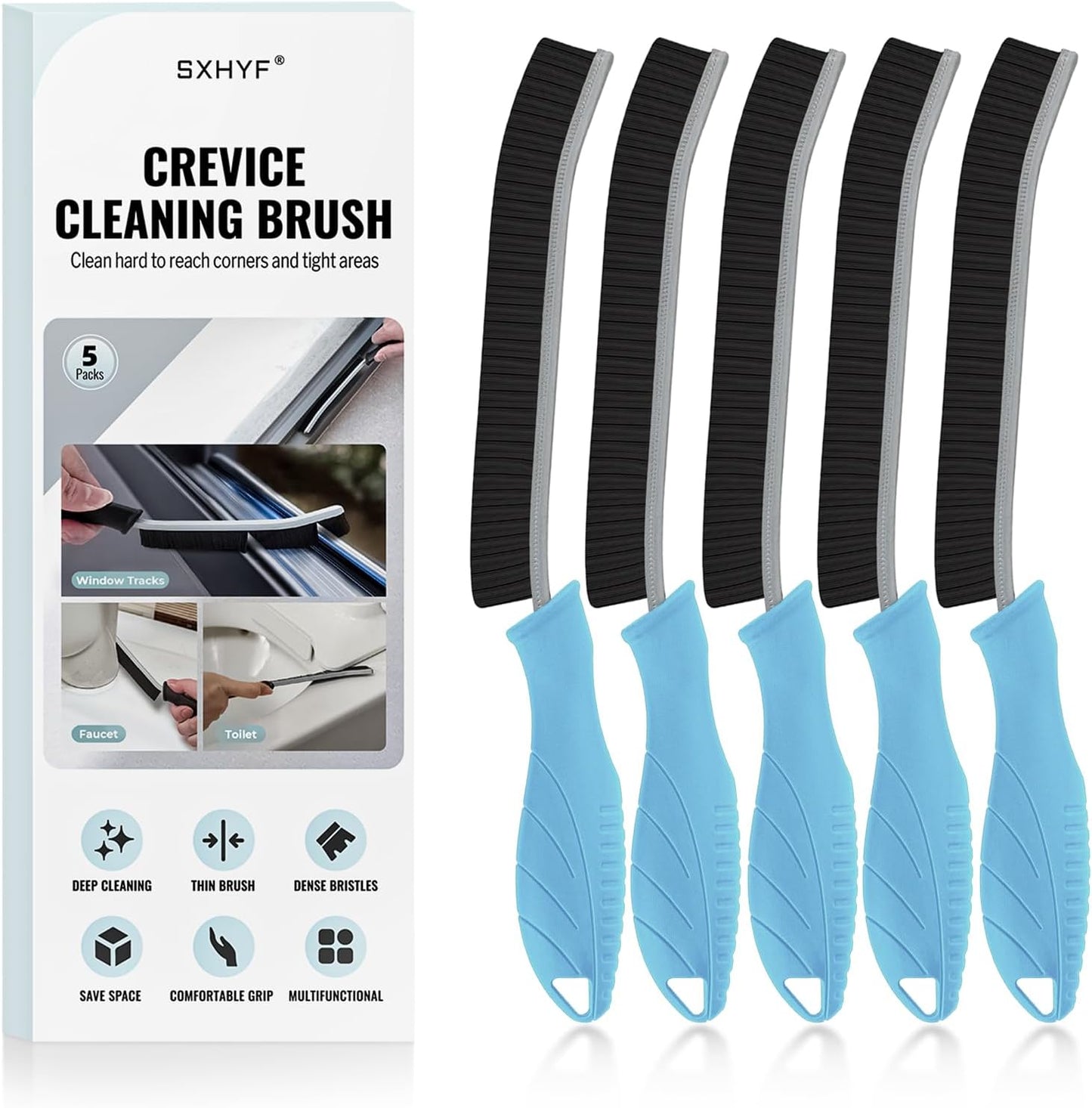 SXhyf Crevice Cleaning Brush - Grout Scrub Brush, House Cleaning Supplies, Gap Cleaning Tools, Home Essentials, Gifts for Women Men, Hard Bristle Crevice Cleaner Brush for Household Use, Bathroom