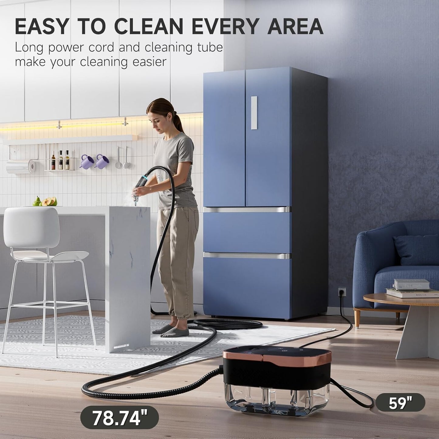 Steam Cleaner, Portable Steamer for Cleaning, Multipurpose Cleaning Steamer with Replacement Heads for Home, Dirt, Grease, Grout, Tile,Floor, Car Detailing