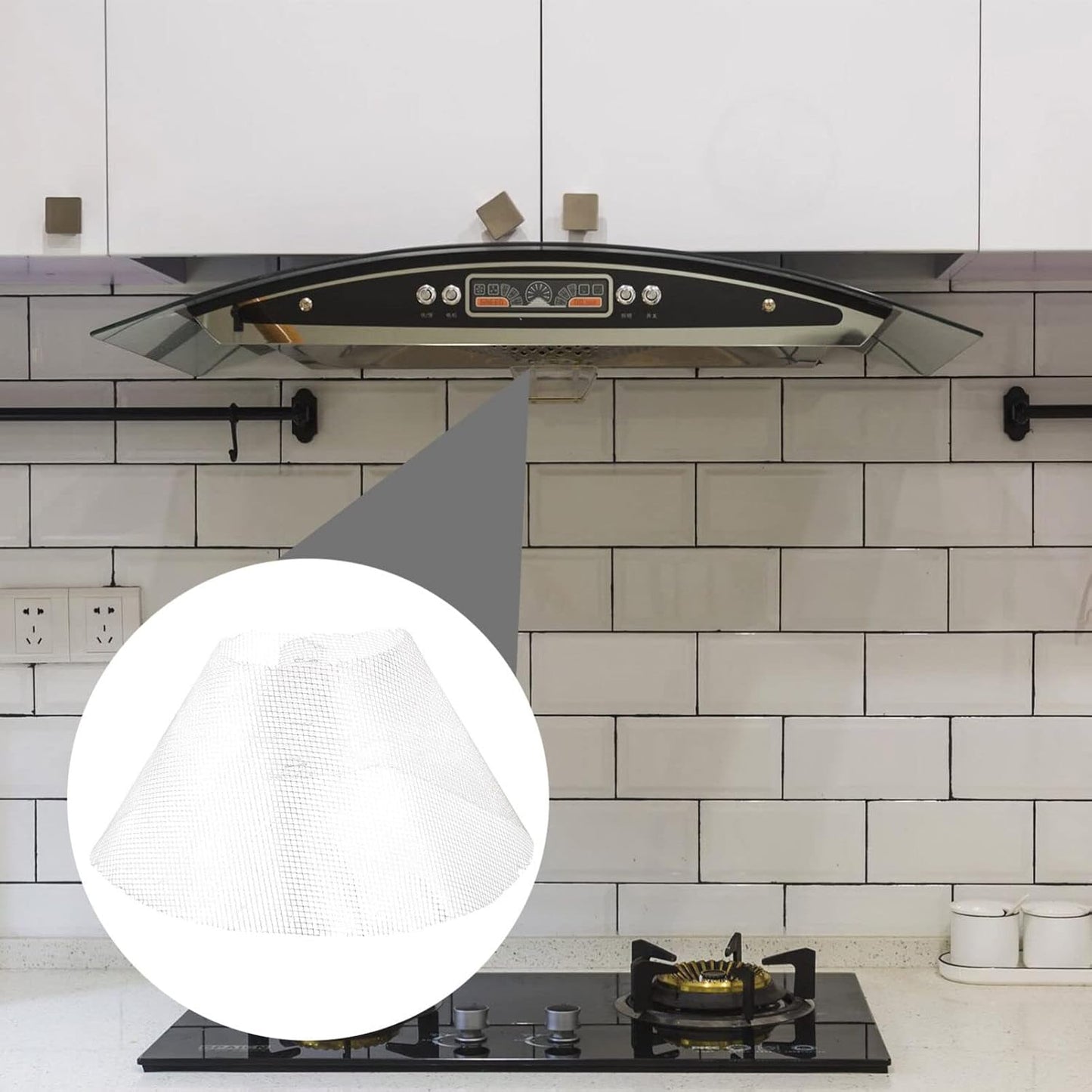 Gatuida Range Hood Filter Net 10-Pack 9 Inch Round Vent Grease Filter Replacement Mesh for Kitchen Cooker Fan