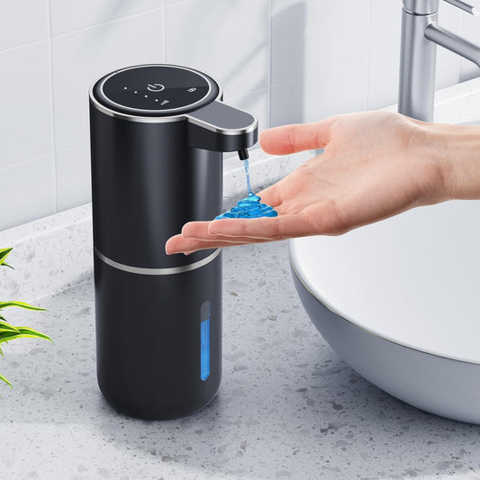 Automatic Liquid Soap Dispenser, 12.8oz/380ml Wall Mount Touchless Soap Dispenser with Sensor, 4-Level Adjustable, IPX5 Waterproof, USB Rechargeable for Bathroom, Kitchen