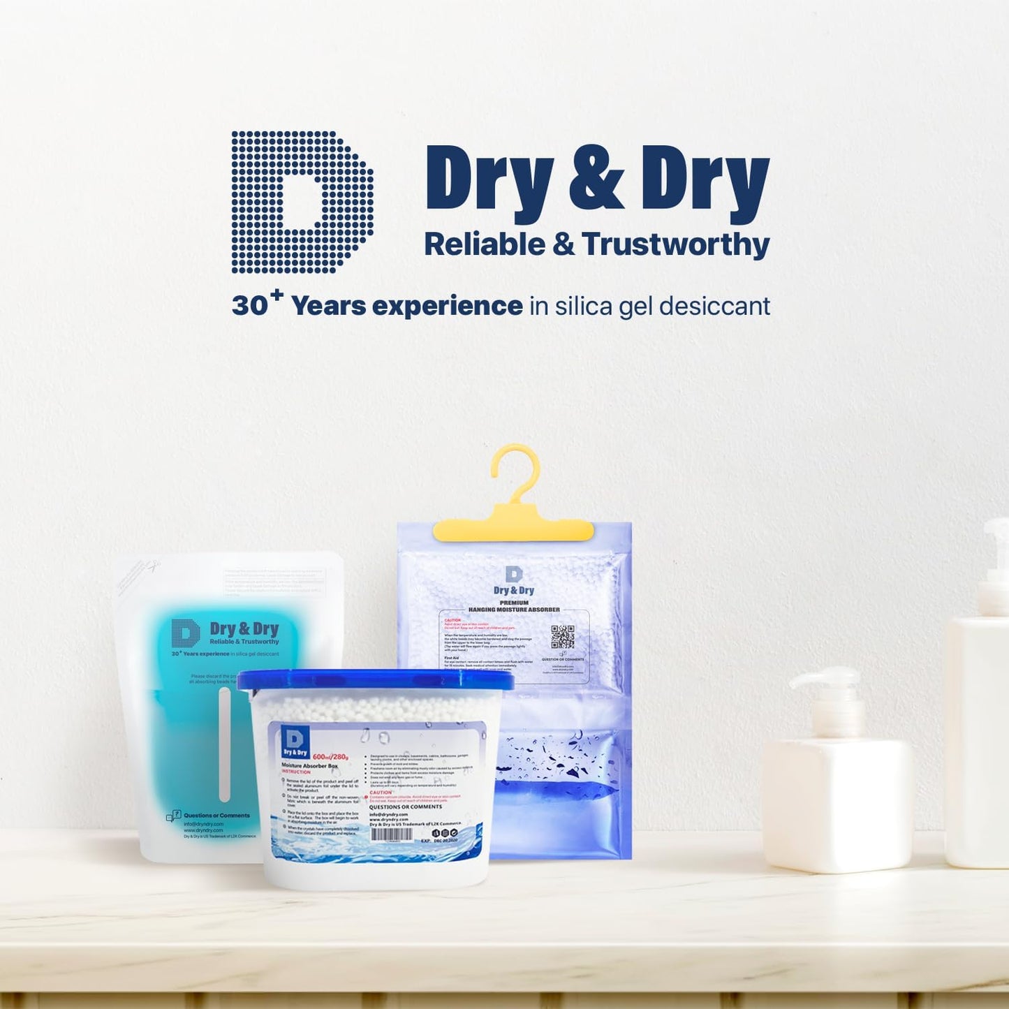 Dry & Dry Moisture Absorbers Refill Beads (15 LBS) - Dehumidifiers for Home Dehumidifier for Basement Dehumidifiers for Bedroom Small Dehumidifiers, Moisture Absorber Refill, Fragrance Free
