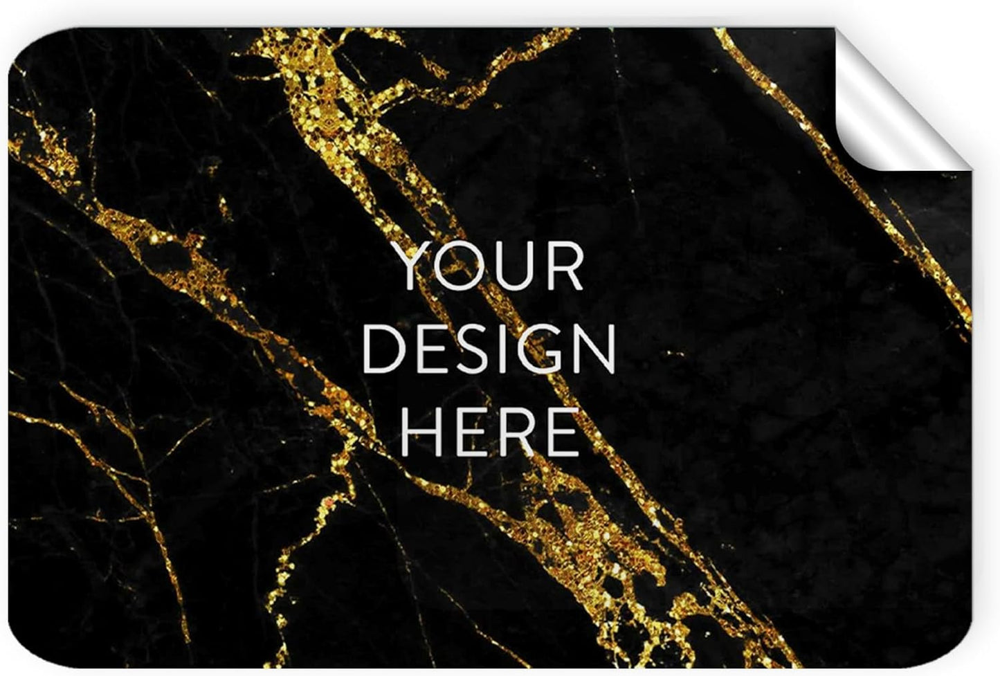 100 Custom Vinyl Stickers - Upload Your own Image, Text, Design, Logo - Personalized Logo Labels for Handmade, Packaging, Bottle, Jars, Candle, Brand Stickers (Black Gold Marble, 6x4)