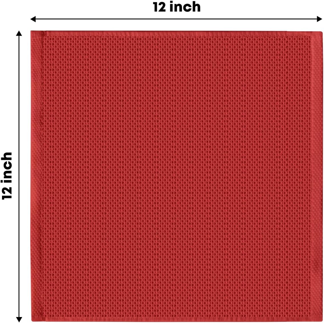 Artoid Mode 100% Cotton Dark Red Waffle Weave Kitchen Dish Cloths, 12x12 Inch Ultra Soft Absorbent Quick Drying Kitchen Dish Towels Set of 6
