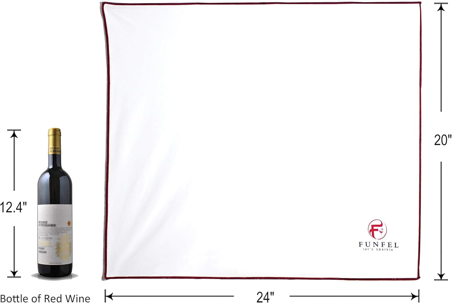 Large Microfiber Glass Polishing Cloth, Lint Streak Free Drying Towel 24x20 inch (2-Pack)