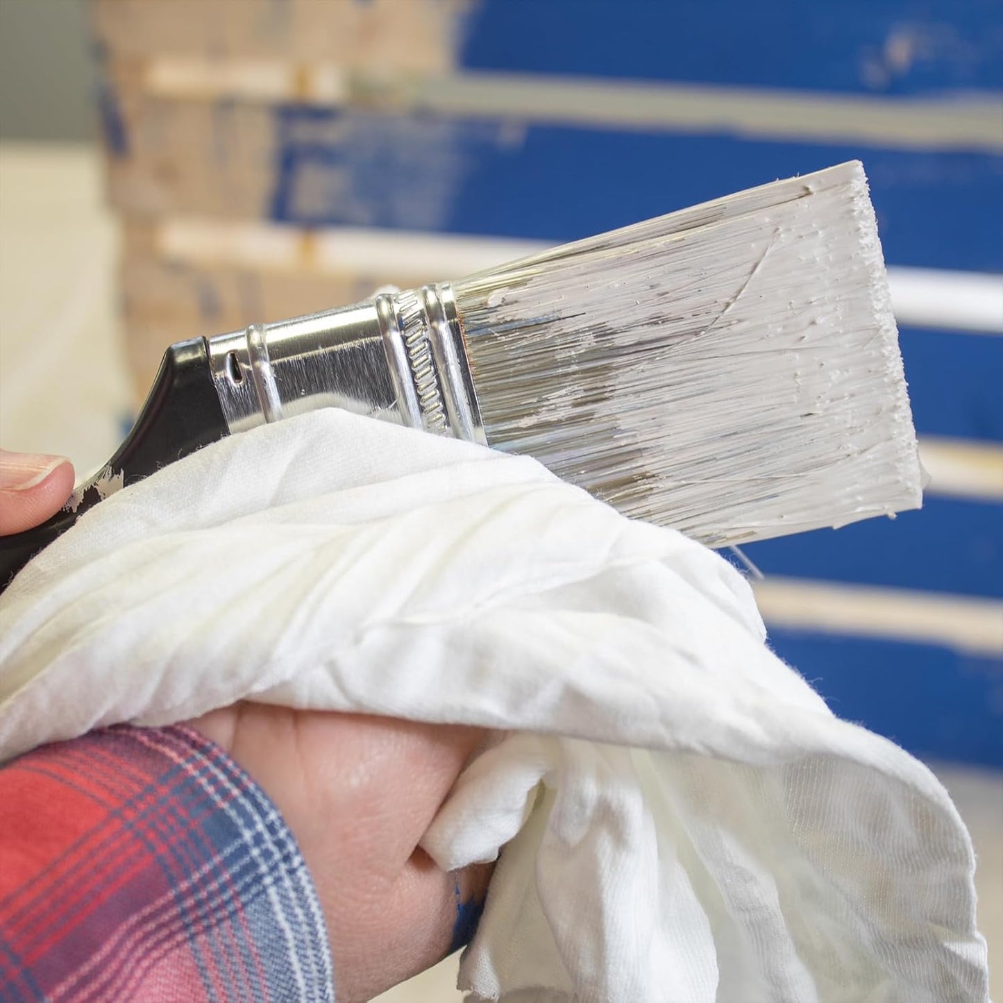 Premium White T-Shirt Cleaning Rags (600 lbs. Pallet 24x25 lbs. Bag of Rags) – White Cotton Rag for Cleaning, Staining, Painting, Oil, Grease & Dust Removal – Shop Rags Bulk