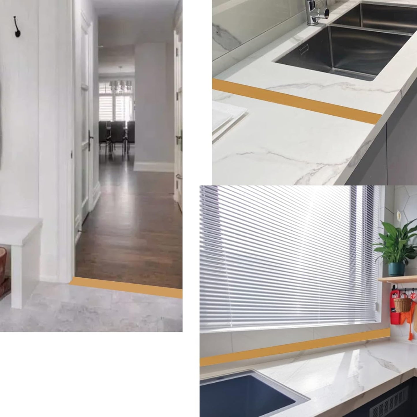 Floor/Door Flat Transition Strip & Self Adhesive Floor Vinyl Floor Edge Trim Laminate Floor Gap Covering Joining Strip