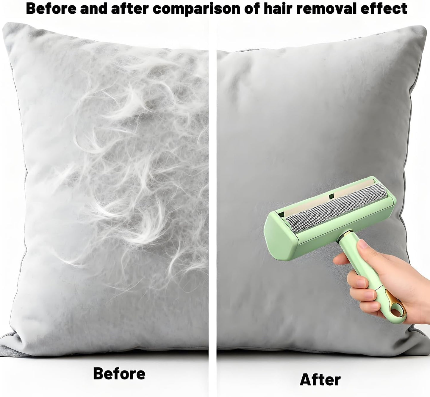 Pet Hair Remover Lint Roller - Washable Reusable, Static Adsorption for Cat Dog Hair Removal On Furniture, Sofas, Bedding, Carpets，Pet Hair Removal Tool，Dog Hair Remover，Lint Remover (Green)