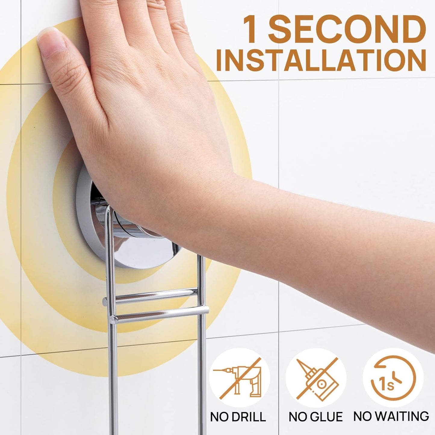 LEVERLOC 2 Tier Soap Holder, Soap Bar Dish for Shower Wall Mounted, Stainless Steel Suction Cup Sponge Holder for Bathroom Bathtub Kitchen Sink, Waterproof, Removable, Keep Dry, Silver