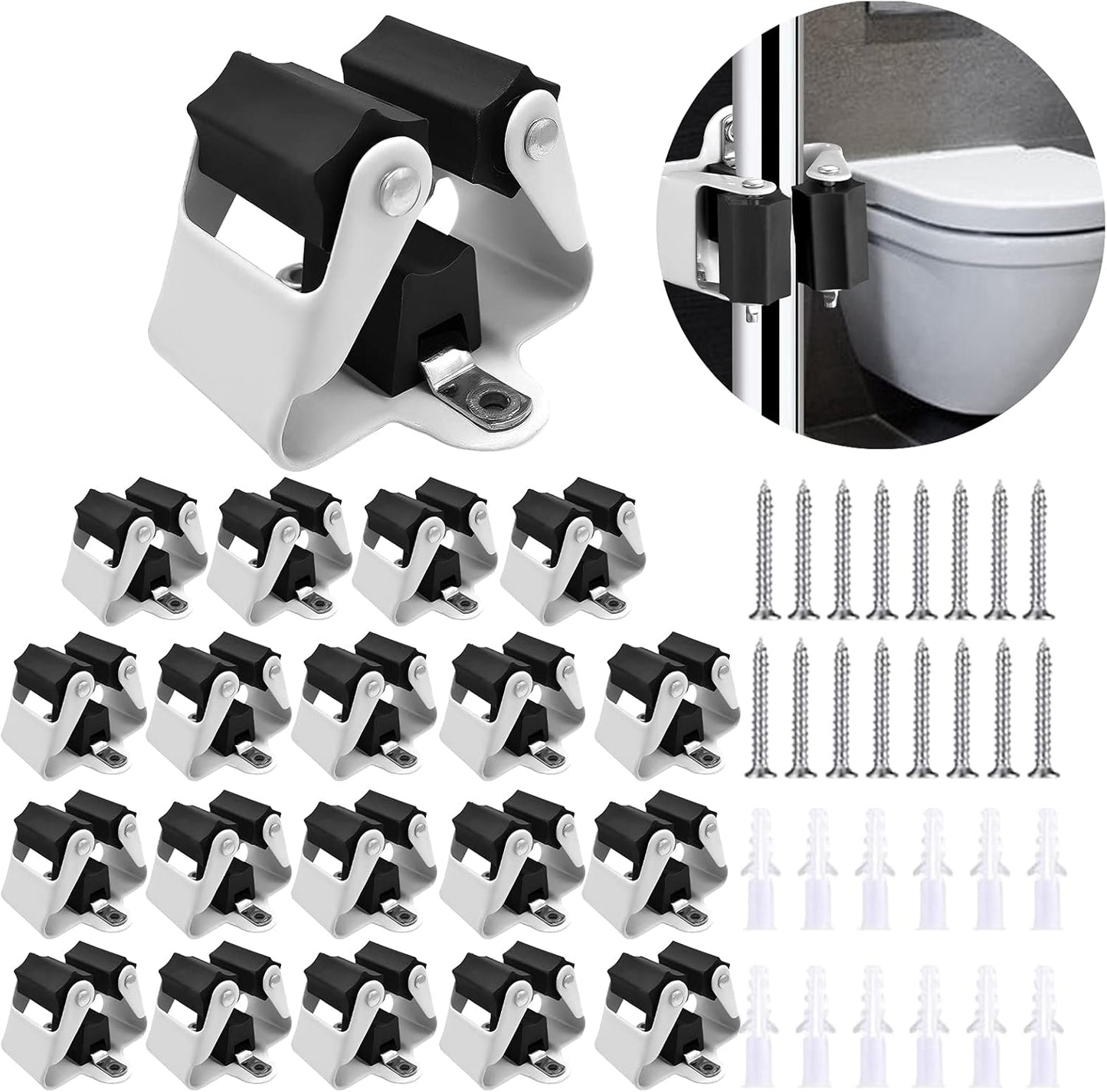 3-H Broom Hanger,Mop Holder Wall Mount 20 Pack, Broom Holder Wall Mount for Hanging and Organizing Shovel,Rake,Brush,Yard Tools in Kitchen,Laundry Room,Bathroom,House(black)