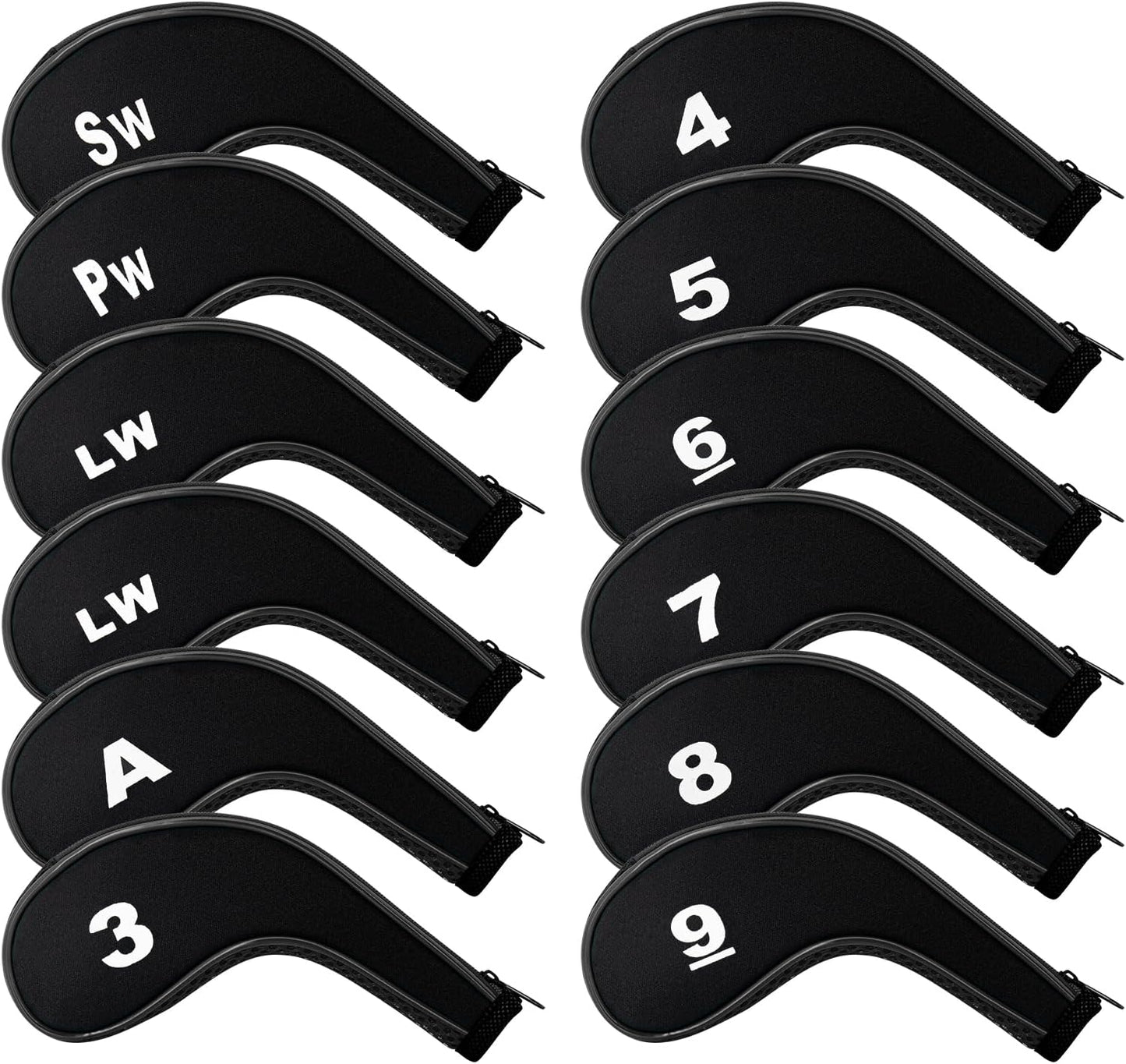 Golf 12pcs Thick Synthetic Golf Iron Head Covers Set Headcover Fit All Brands Callaway Ping Taylormade Cobra Etc. Also Custom Name