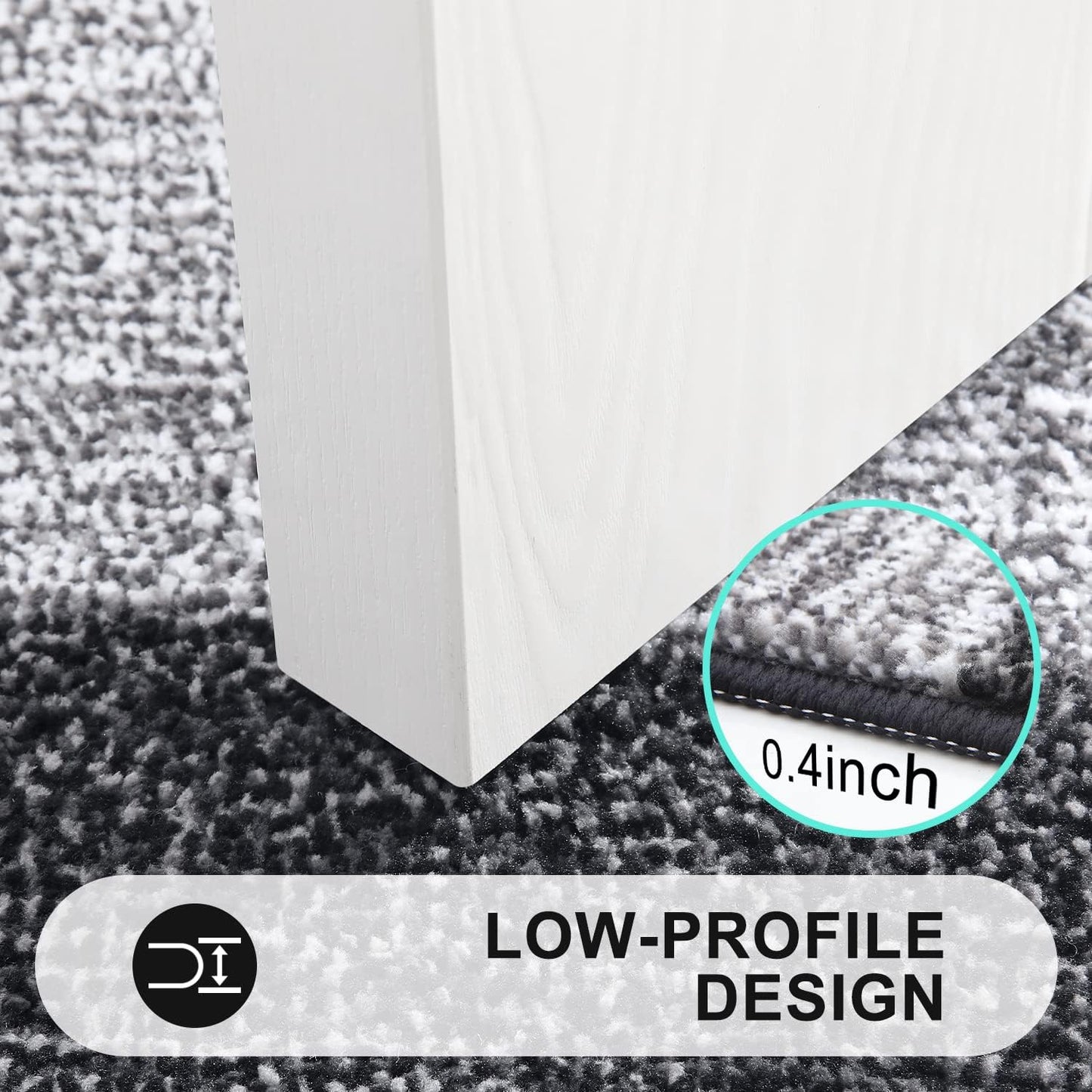 Kitinjoy Indoor Outdoor Door Mat, 48x32 Non-Slip Absorbent Dirt Trapper, Low-Profile Washable Inside Entrance Front Floor Mat, Sturdy Soft Entry Doormats for Entryway, Black