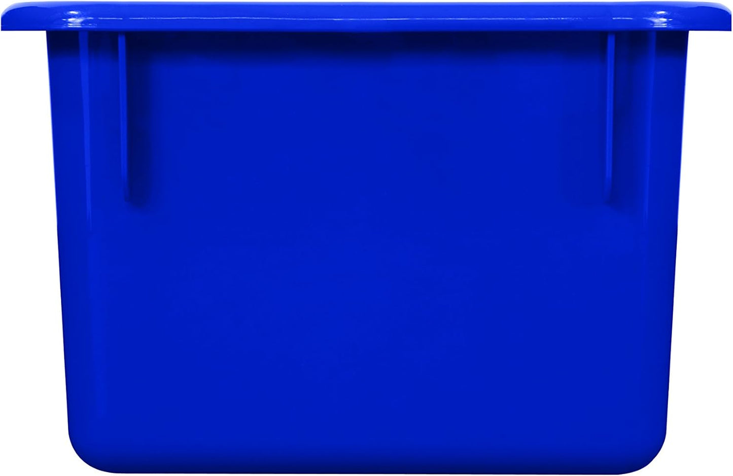 Wood Designs Cubby Storage Bin, Heavy Duty Plastic Containers for Kids Blue Cubby Tray Set of 12