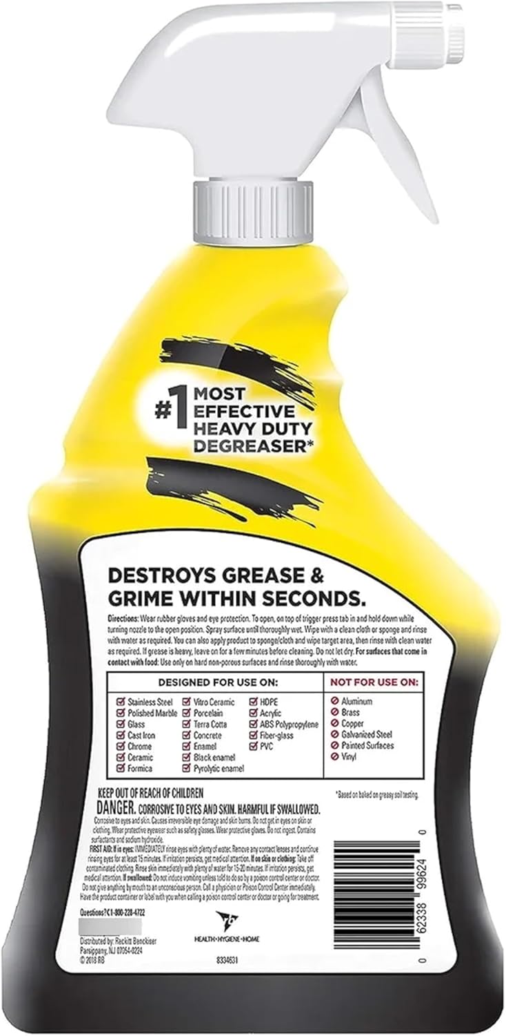 Easy-Off Heavy Duty Degreaser Cleaner Spray, Kitchen Degreaser, 32 Oz