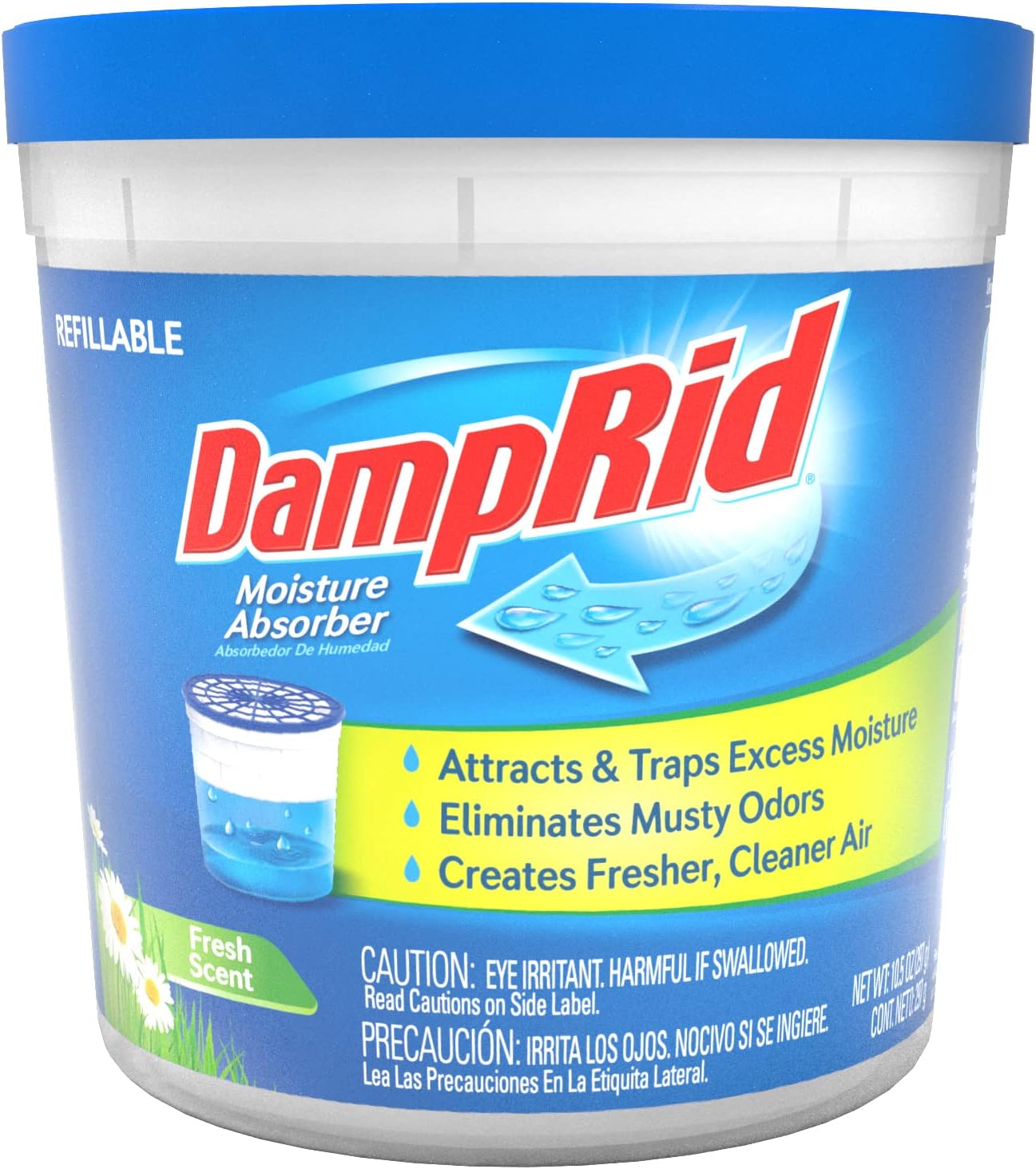 DampRid Fresh Scent Refillable Moisture Absorber - 10.5oz cup – Traps Moisture for Fresher, Cleaner Air