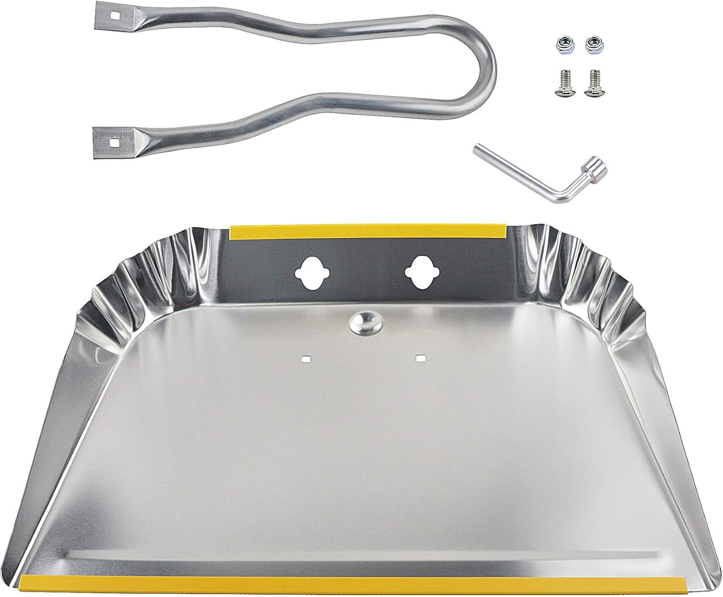 PHYEX 3-Pack 17" Heavy Duty Metal Dust Pans, Wide Dustpans for Household, Easy to Assemble