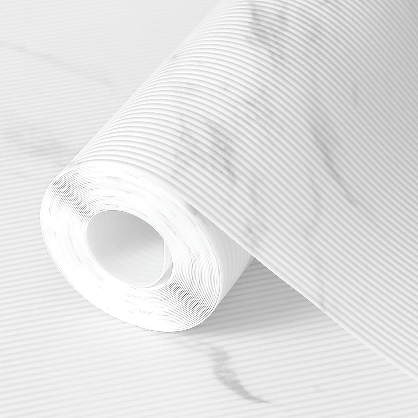 Shelf Liners 14 in x 20 ft EVA Drawer Mats, Non-Adhesive Cupboard Protector, Kitchen Cabinet Lining Fridge Liner (White Marble Stripe, 35.6x610cm)