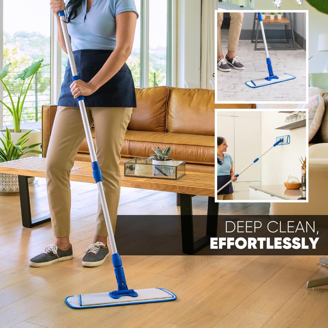 Microfiber Wholesale 18 inch Microfiber Mop Pads - Machine Washable, Reusable, Refills & Replacement Wet Mop Heads Compatible with Any Microfiber Flat Mop System (18 Pack)