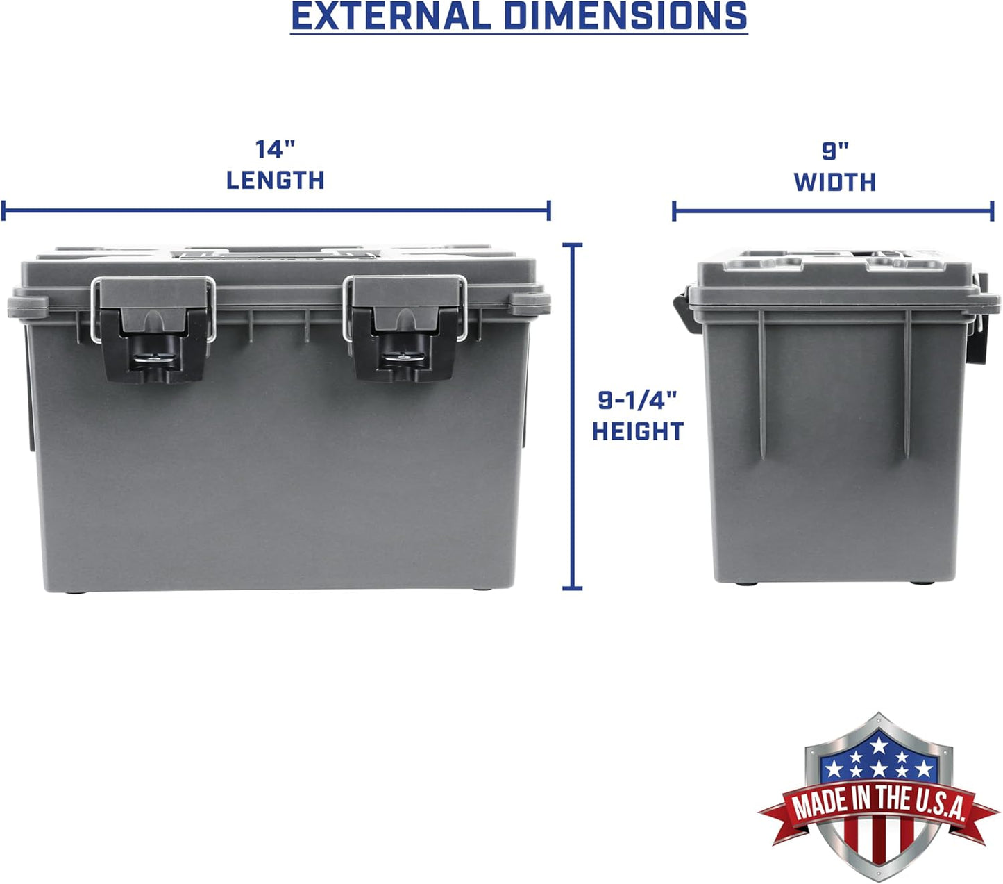 Sheffield 12766 XL Storage Bins With Lids, 4-Pack Stackable Storage Bins, Made in USA, Lockable and Water-Resistant Containers with Lids, Plastic Containers for Home, Classroom, and Dorm