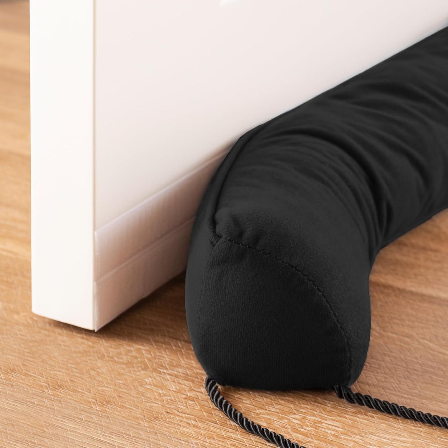 Sunolga 24" Door Draft Stopper Blocks Hot and Cold Air with Removable Washable Cover for Gaps Up to 3", All-Season Seal for Noise, Door Sweep for Bottom of Door and Window, Home Essentials, Black