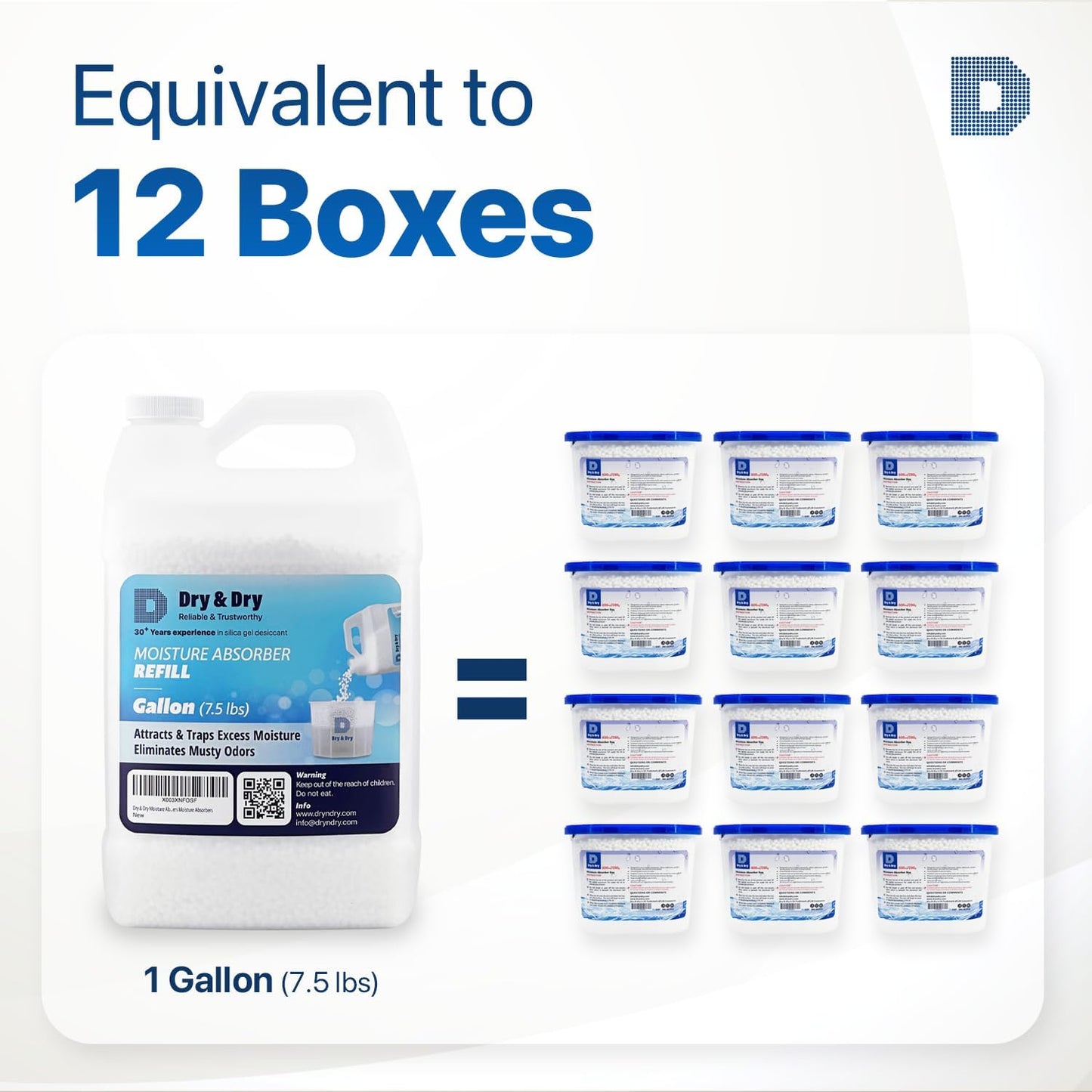 Dry & Dry Moisture Absorbers Refill Beads (30 LBS) - Dehumidifiers for Home Dehumidifier for Basement Dehumidifiers for Bedroom Small Dehumidifiers, Moisture Absorber Refill, Fragrance Free