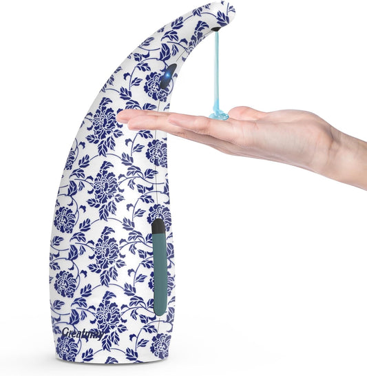 Adjustable Automatic Soap Dispenser Touchless, 4 Adjustable Levels Touchless Sensor Liquid Soap Pump Dispenser，300ml Rechargeable Magnetic Charging Hand Soap Dispenser for Kitchen，Bathroom