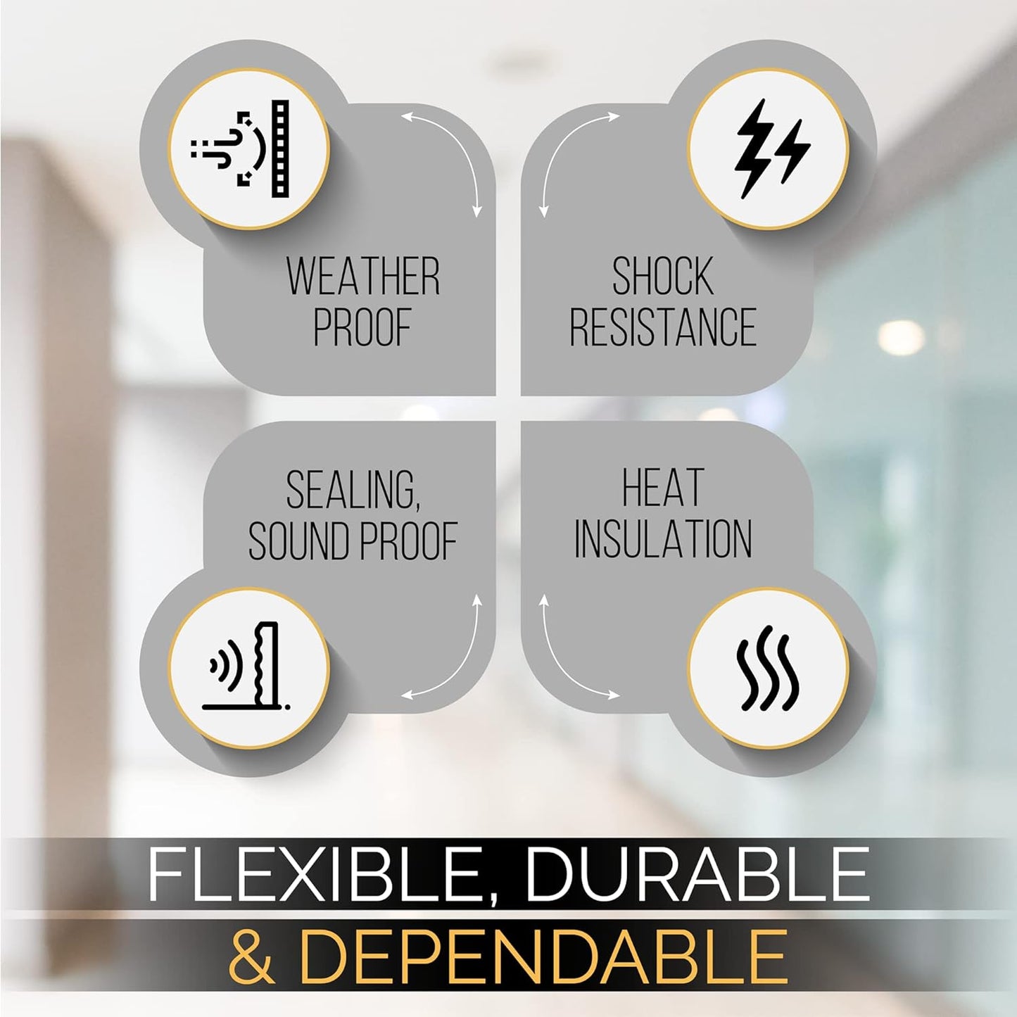 High Density Foam Weather Stripping Door Seal Strip Insulation Tape Roll for Insulating Door Frame, Window, Air Conditioner | Self Adhesive Sealing Weatherstrip (White, 1/4 in 1/8 in 50 Ft)