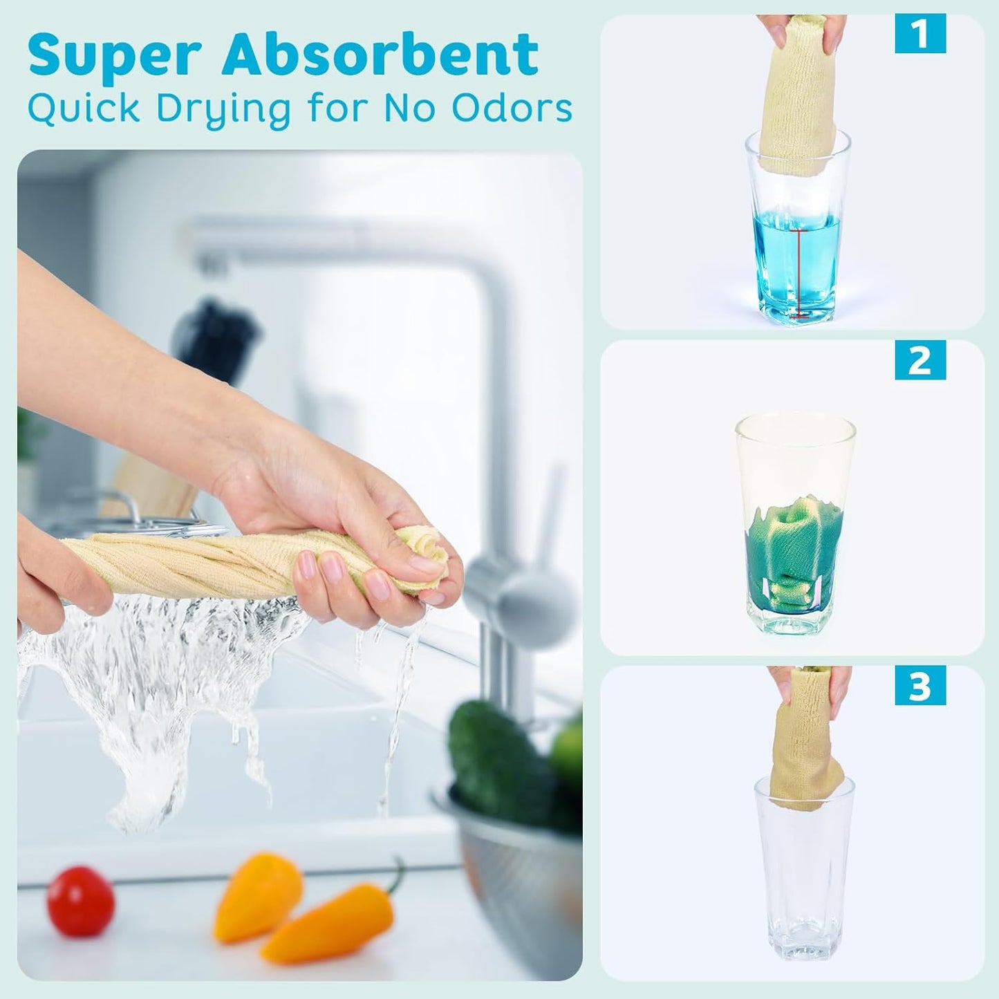 Matthew Microfiber Cleaning Cloth Roll 72Pack (12" x 12") Reusable Paper Towels&Washable Tear Away Towels,Ultra Water Absorbent Lint&Streak Free Cleaning Rags for Glass,Dishwash,Bathroom,Cars-Yellow