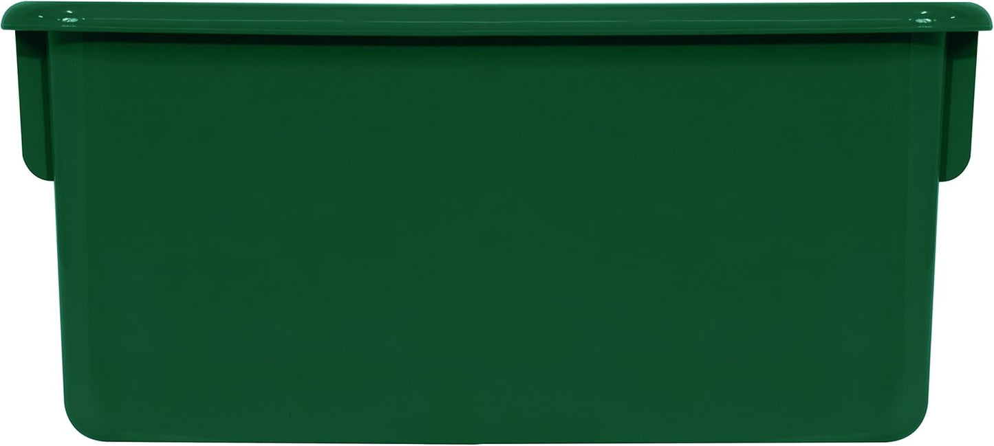 Wood Designs Cubby Storage Bin, Heavy Duty Plastic Containers for Kids Green Cubby Tray Set of 25