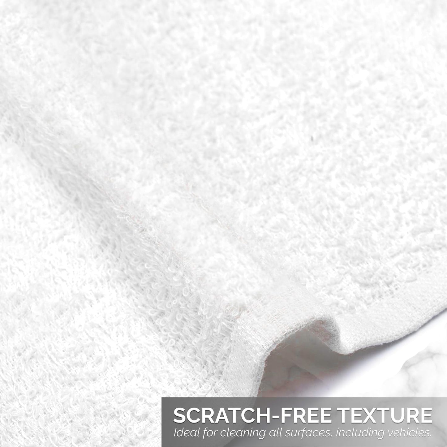 Terry Bar Mop Towels (Value Pack of 60) Size 14"x17" – Absorbent and Durable, Multipurpose Cleaning Rags, Cotton Cleaning Towels, Terry Cloth Rags, Reusable Shop Rags (White)