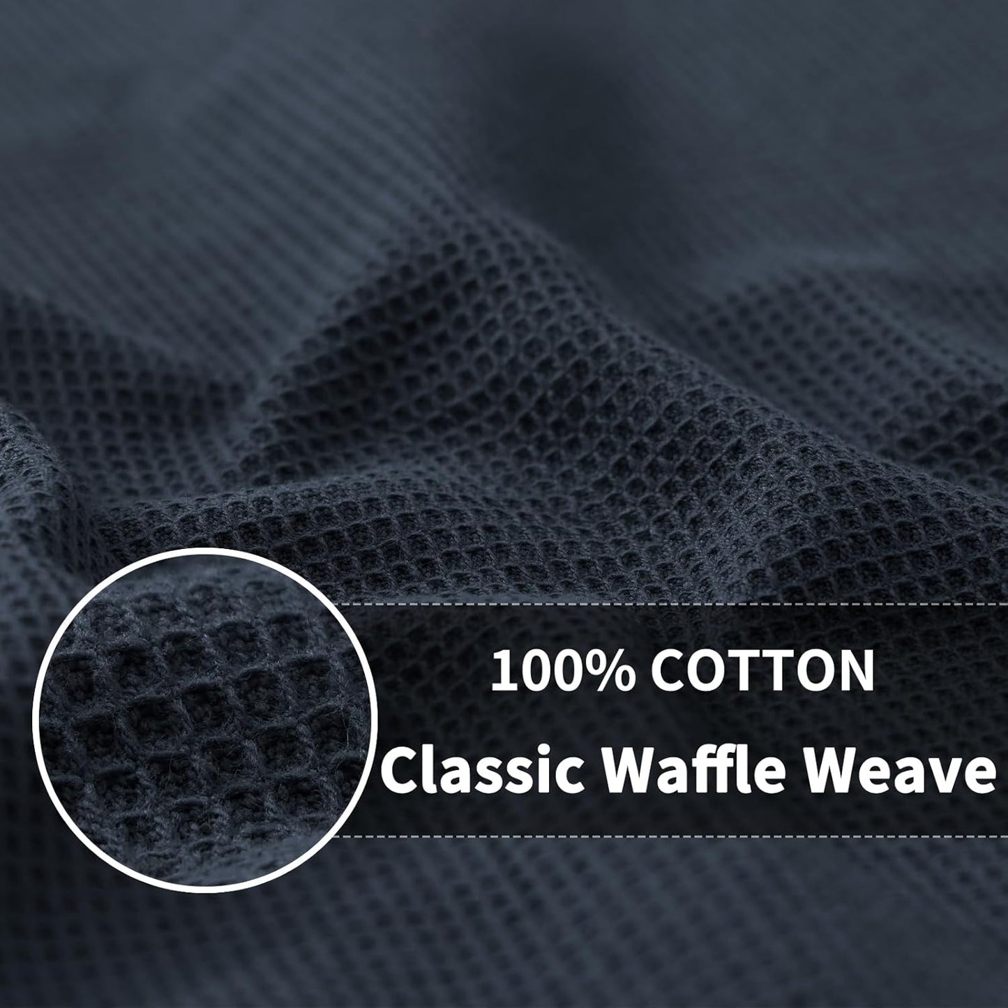 Homaxy 100% Cotton Waffle Weave Dish Cloths - 6 Pack Soft and Absorbent Dish Towels - 12 x 12 Inches Quick Dry Dish Rags - Dark Grey