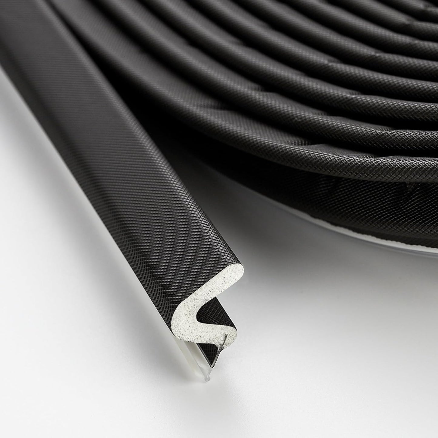 Weather Stripping Door Seal Strip - Soundproof Q-Shaped Foam for Exterior Door Frame, Large Gap Seal, Noise Cancelling, Easy to Install (Black, 19.8FT)