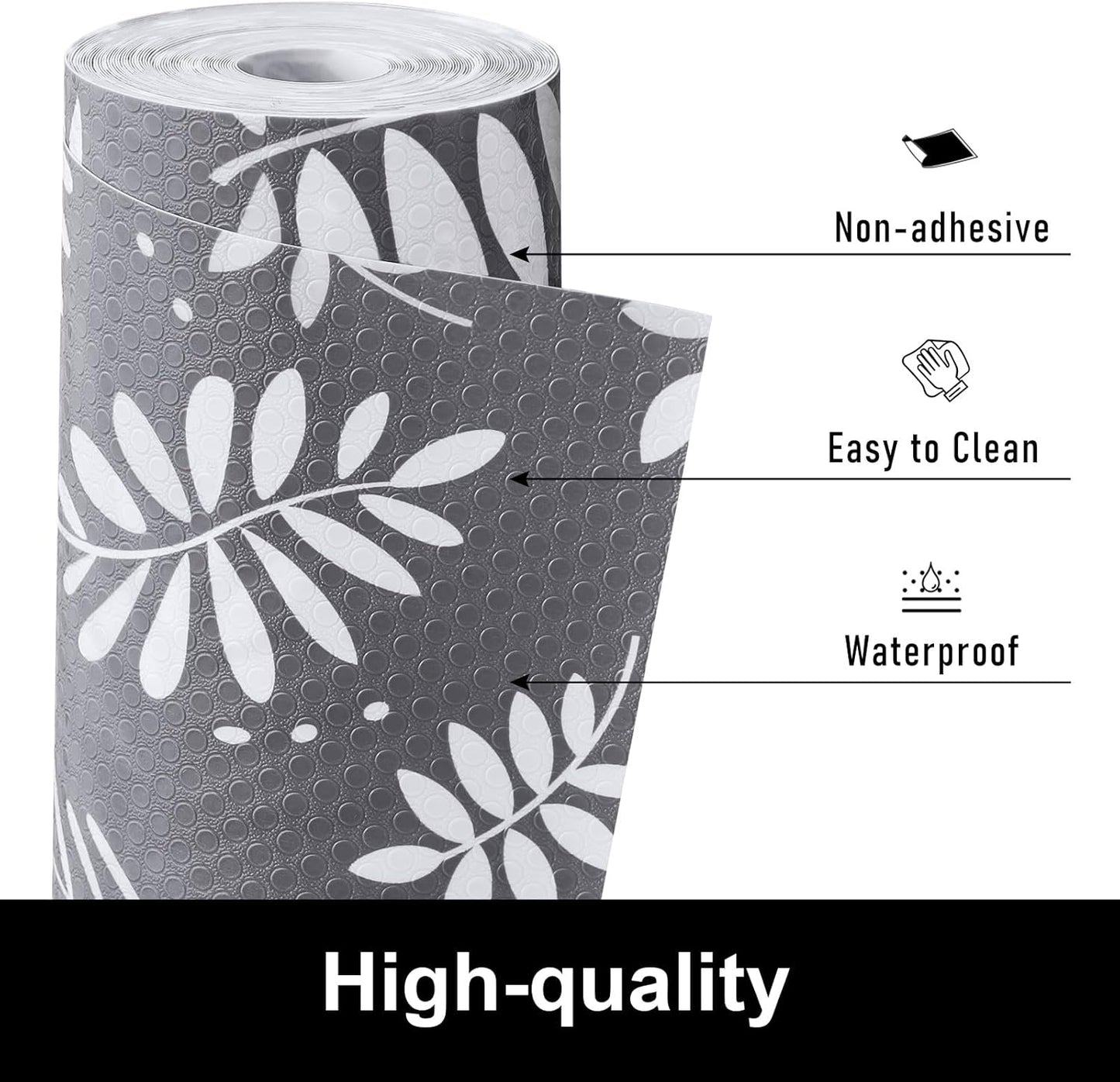 Cooyes Shelf Paper for Kitchen Cabinets Non Adhesive, Waterproof & Oil-Proof Kitchen Drawer Liner for Refrigerator Drawer Fridge Cupboard (23.6 Inch W x 354 Inch L)