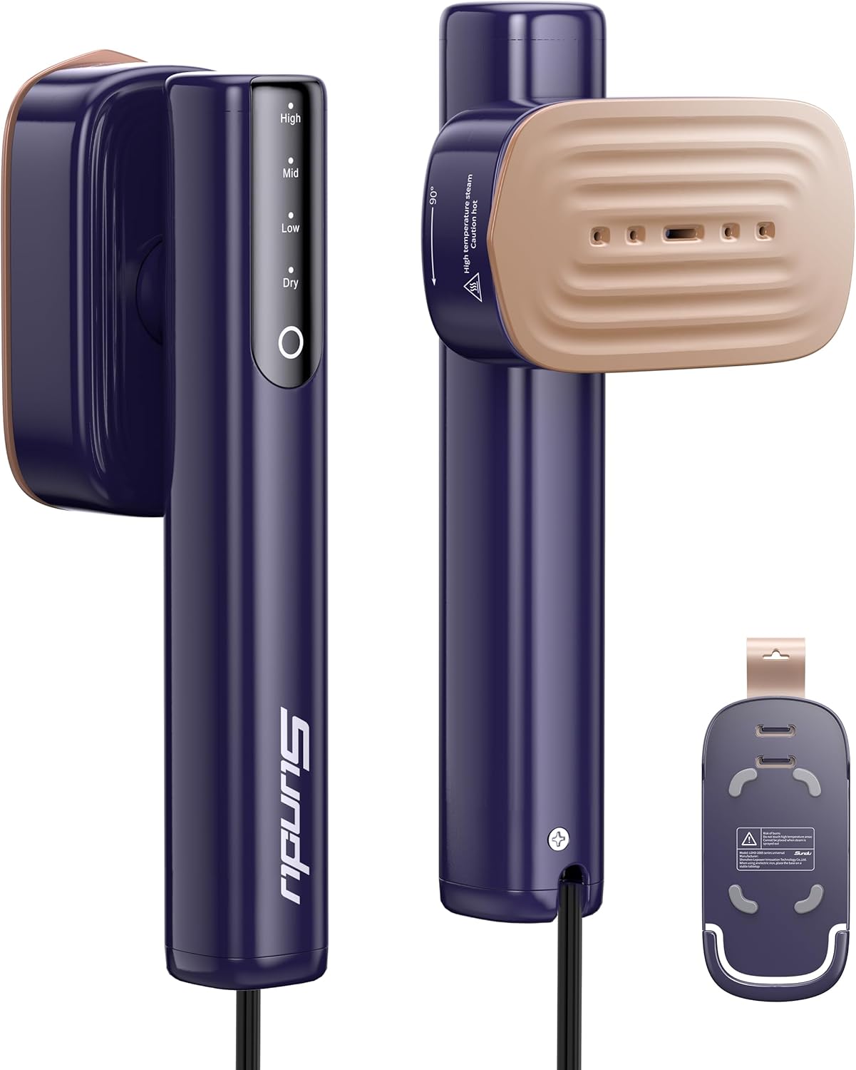 Steamer for Clothes Portable Handheld Garment Steamer,15s Fast Heat-up,100ml Tank,Steamer Ironing Gloves,25 Minutes of Continuous Ironing for Travel and Home(Indigo)